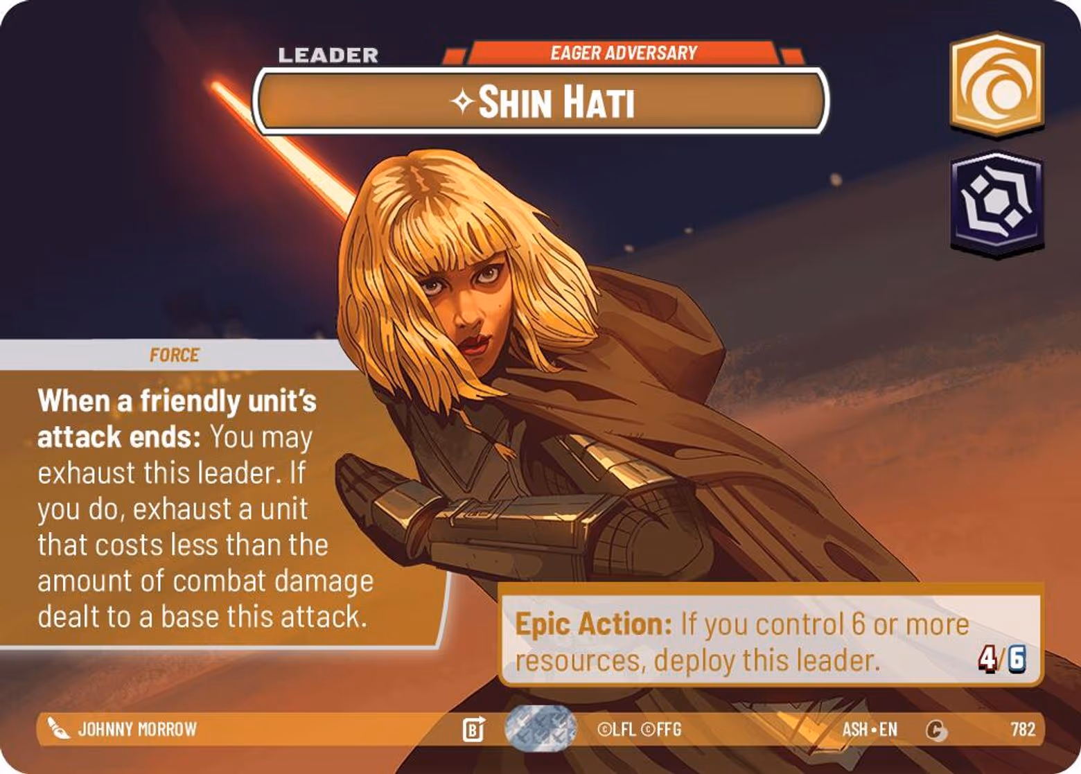 Shin Hati - Eager Adversary ASH-782 Showcase Star Wars Unlimited card