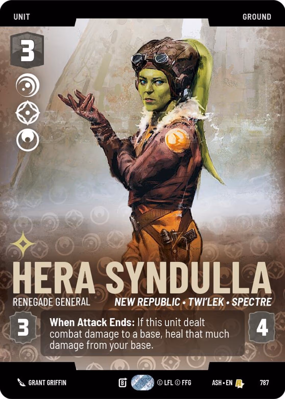 Hera Syndulla - Renegade General ASH-787 Prestige Star Wars Unlimited card