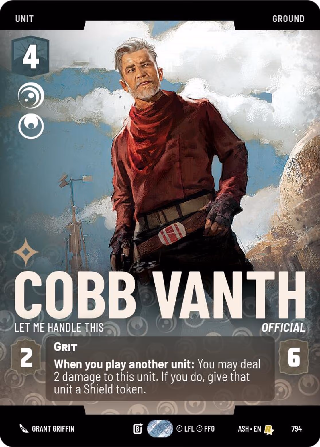 Cobb Vanth - Let Me Handle This ASH-794 Prestige Star Wars Unlimited card