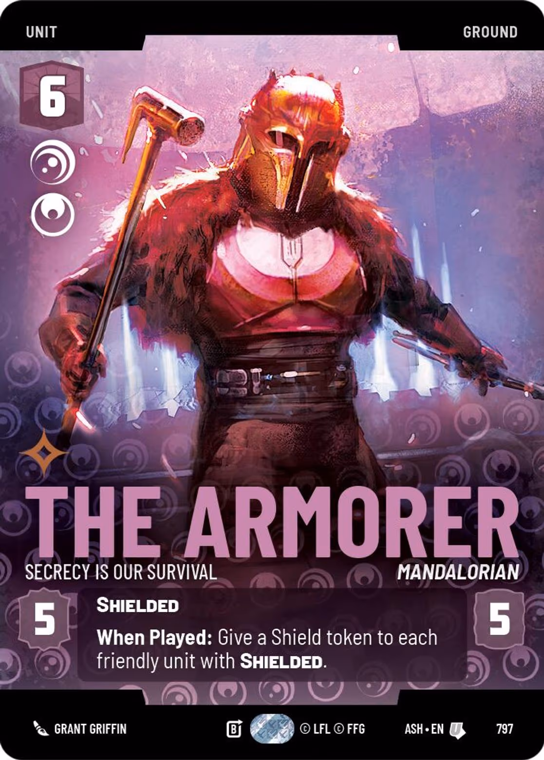 The Armorer - Secrecy is Our Survival ASH-797 Prestige Star Wars Unlimited card