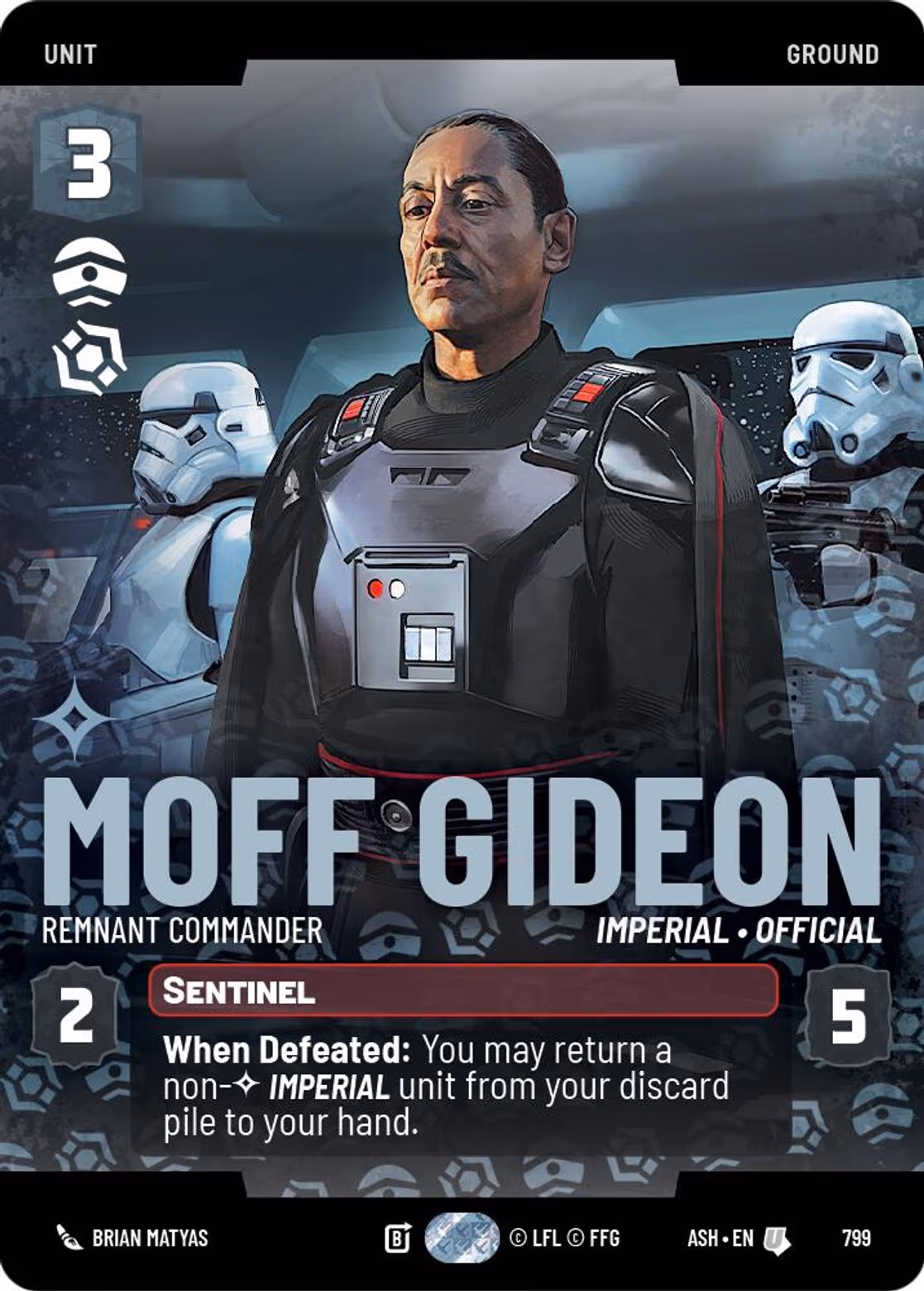 Moff Gideon - Remnant Commander ASH-799 Prestige Star Wars Unlimited card