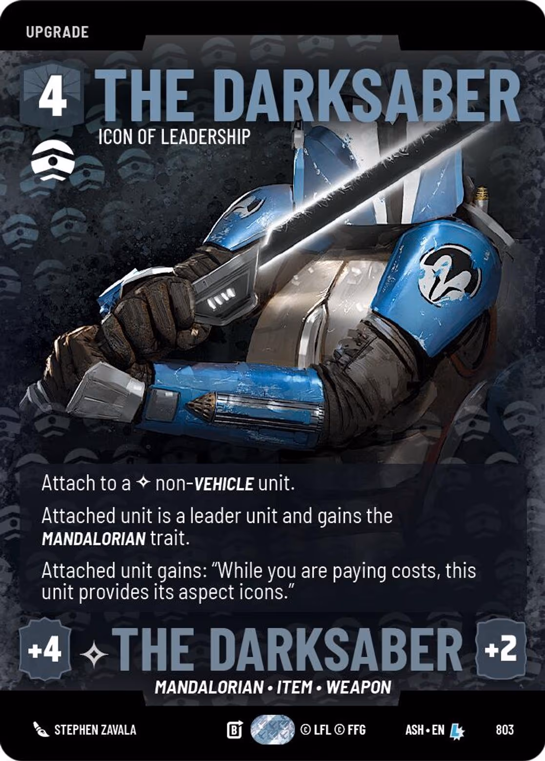 The Darksaber - Icon of Leadership ASH-803 Prestige Star Wars Unlimited card