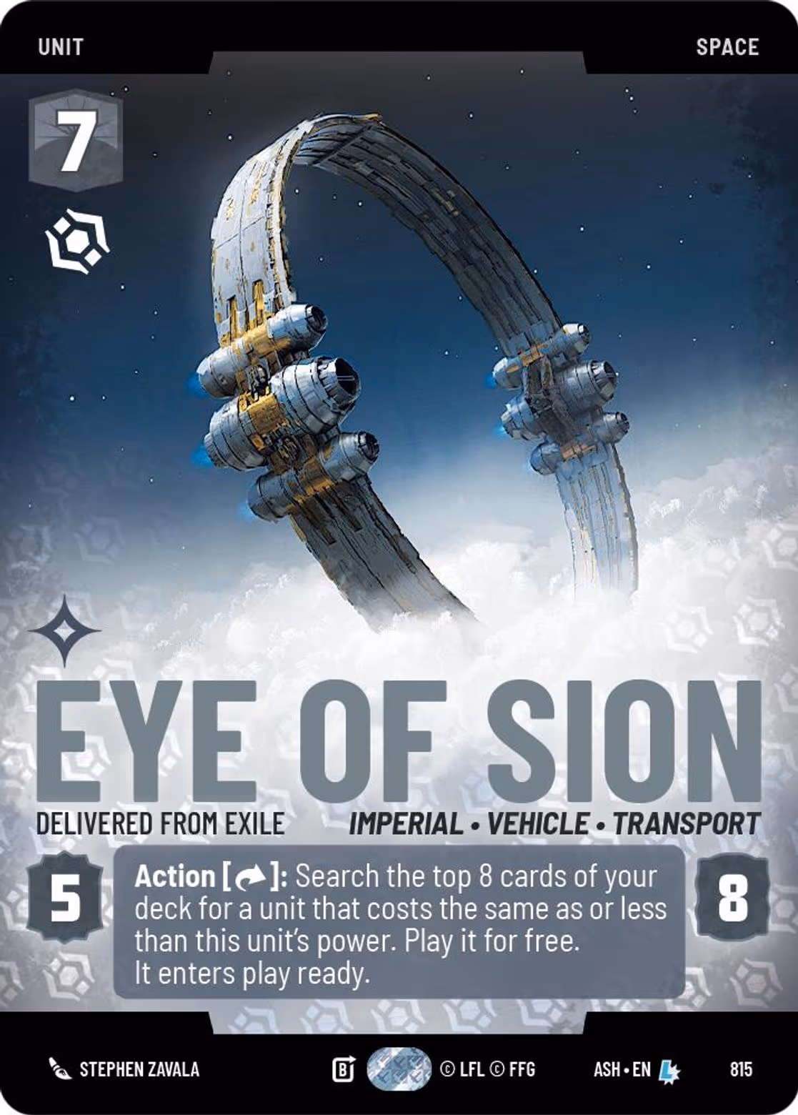 Eye of Sion - Delivered from Exile ASH-815 Prestige Star Wars Unlimited card