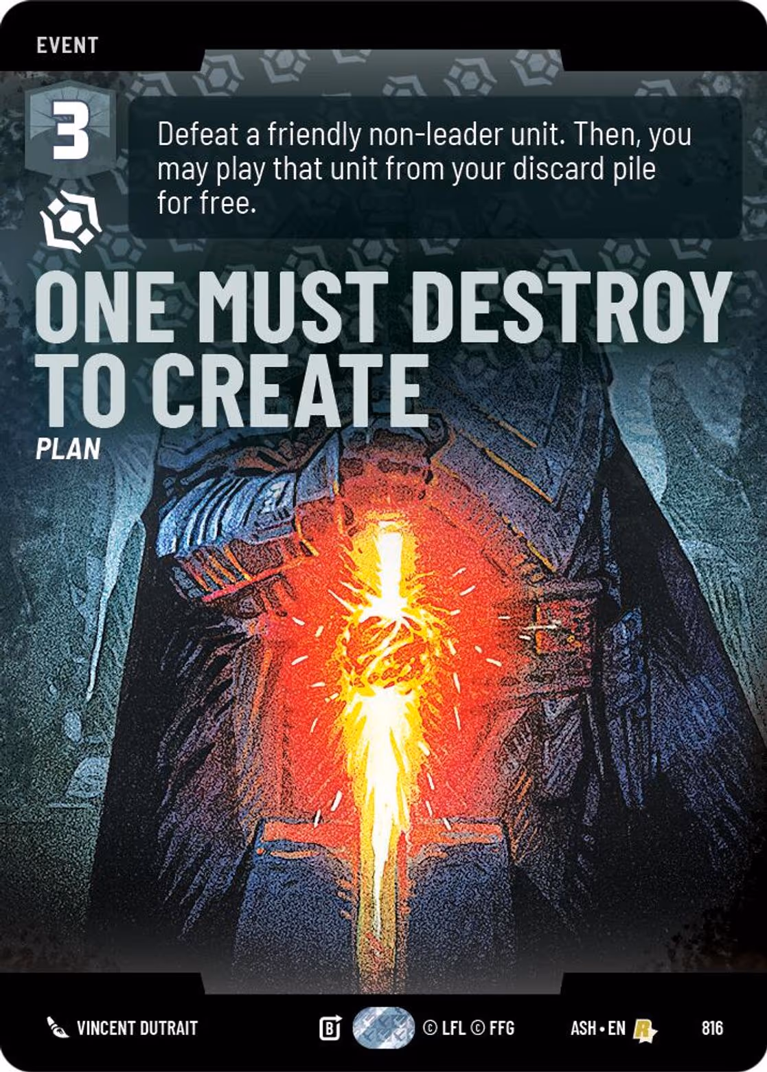 One Must Destroy to Create ASH-816 Prestige Star Wars Unlimited card