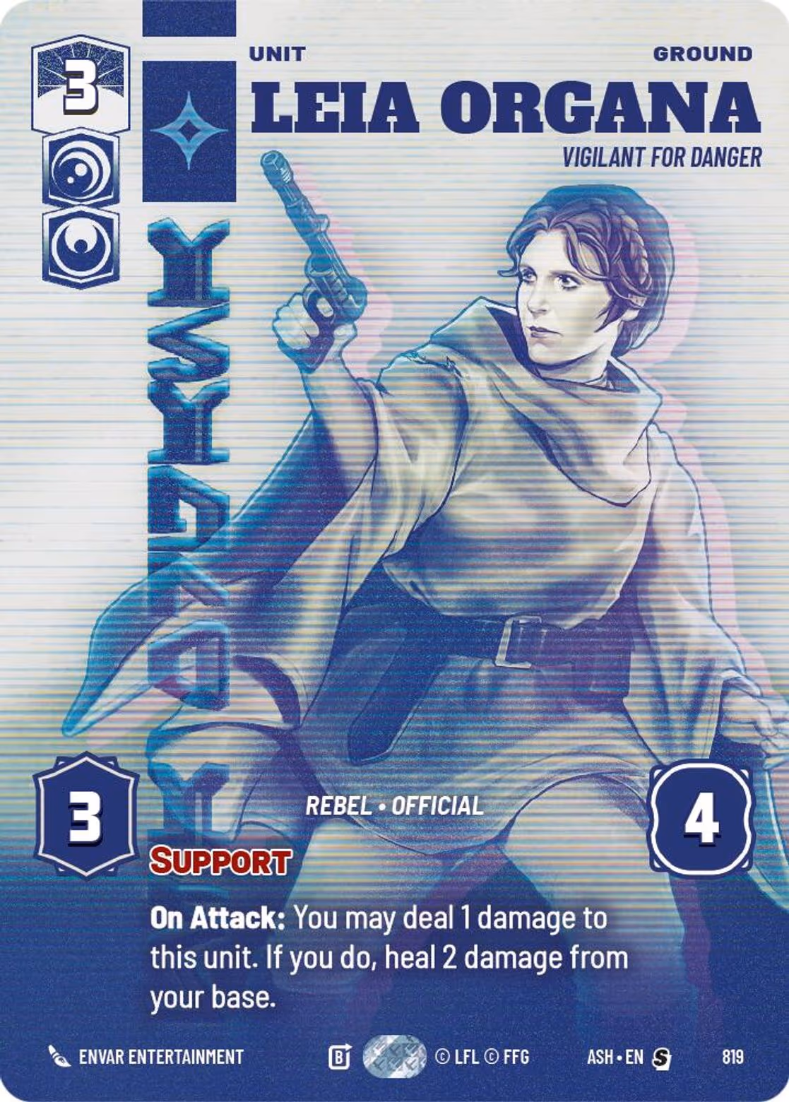 Leia Organa - Vigilant for Danger ASH-819 Prestige Star Wars Unlimited card