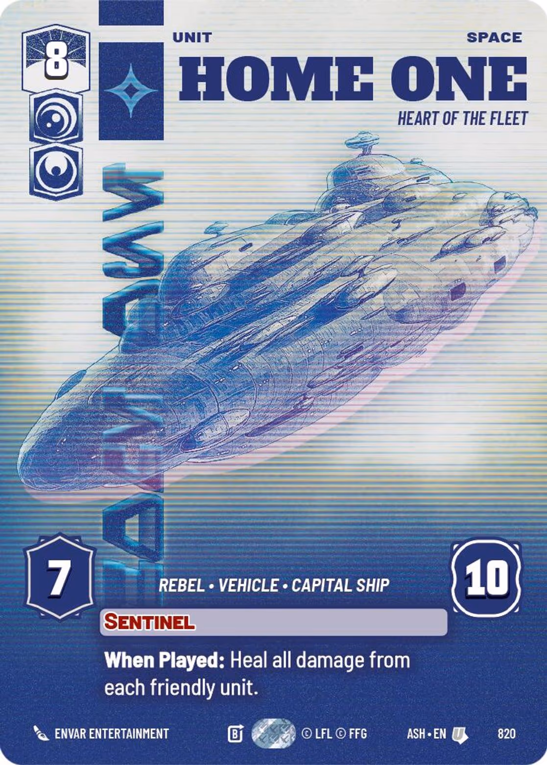 Home One - Heart of the Fleet ASH-820 Prestige Star Wars Unlimited card