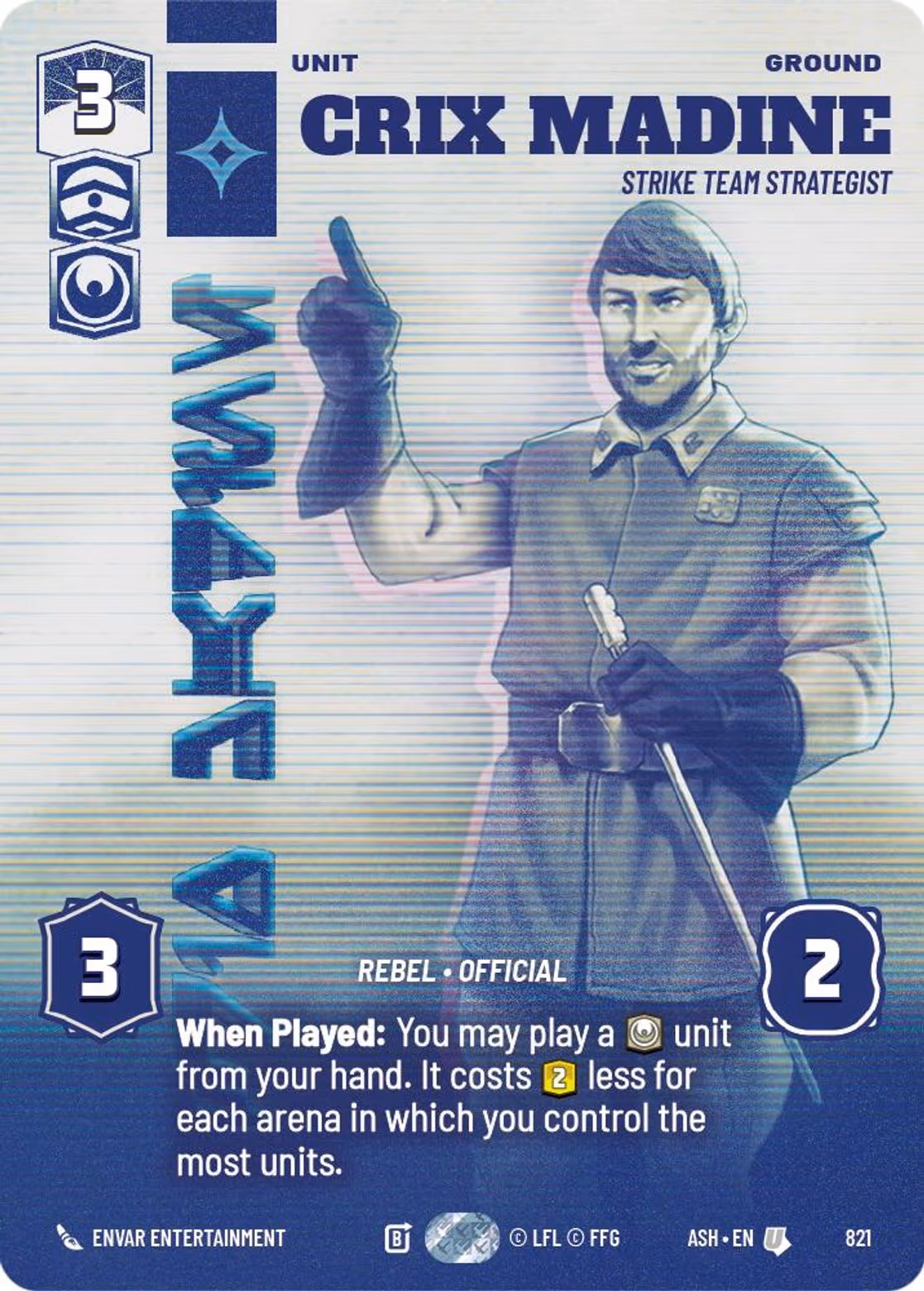 Crix Madine - Strike Team Strategist ASH-821 Prestige Star Wars Unlimited card