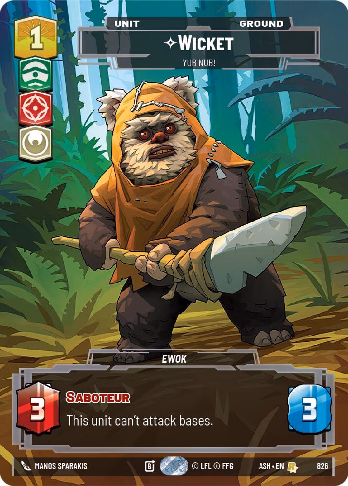 Wicket - Yub Nub! ASH-826 Prestige Star Wars Unlimited card