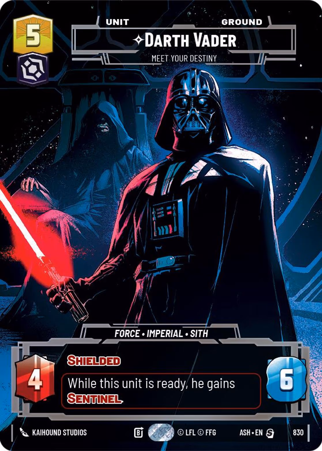Darth Vader - Meet Your Destiny ASH-830 Prestige Star Wars Unlimited card
