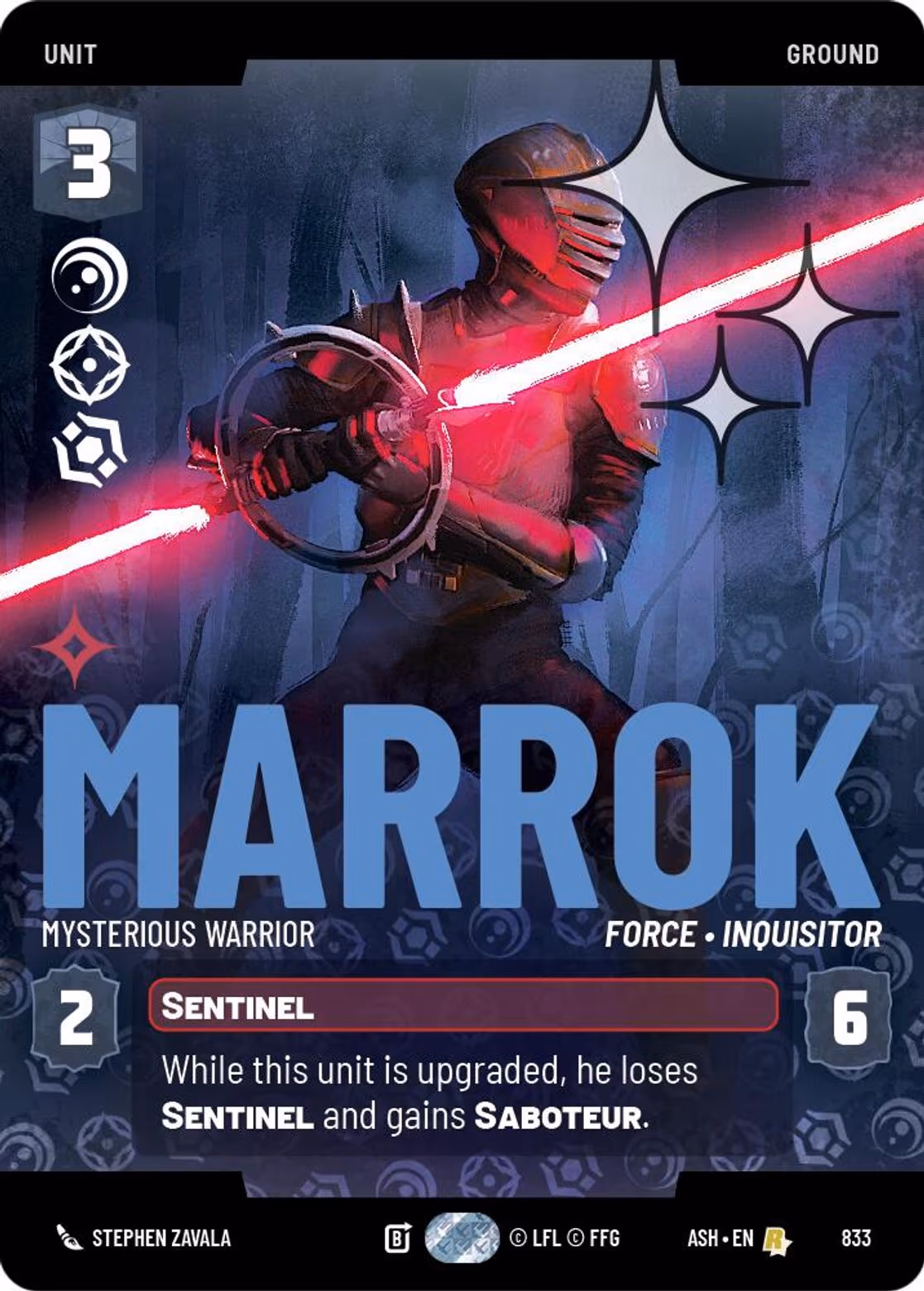 Marrok - Mysterious Warrior ASH-833 Prestige Foil Star Wars Unlimited card