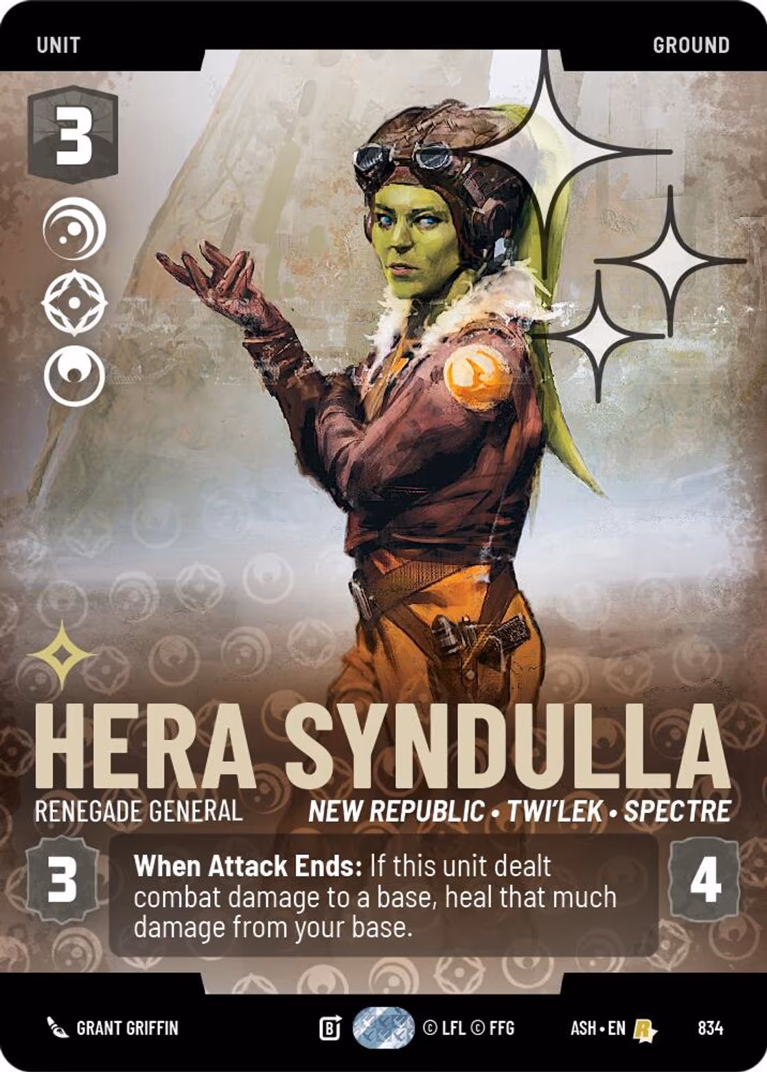 Hera Syndulla - Renegade General ASH-834 Prestige Foil Star Wars Unlimited card