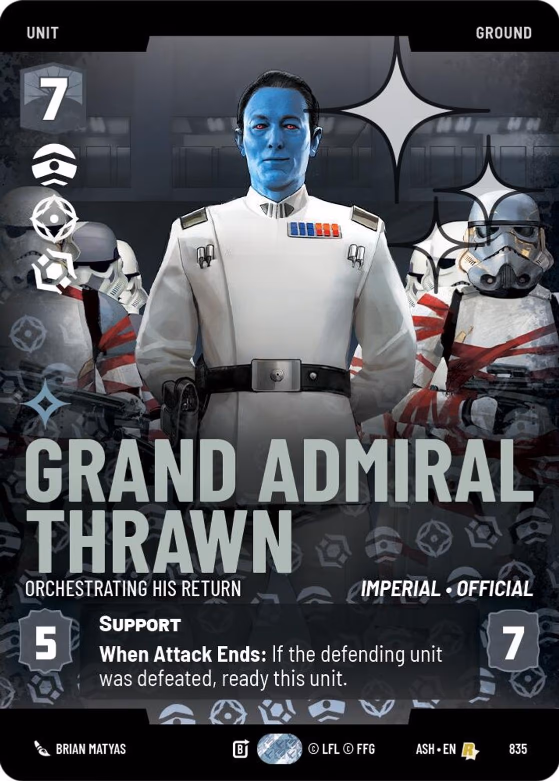Grand Admiral Thrawn - Orchestrating His Return ASH-835 Prestige Foil Star Wars Unlimited card