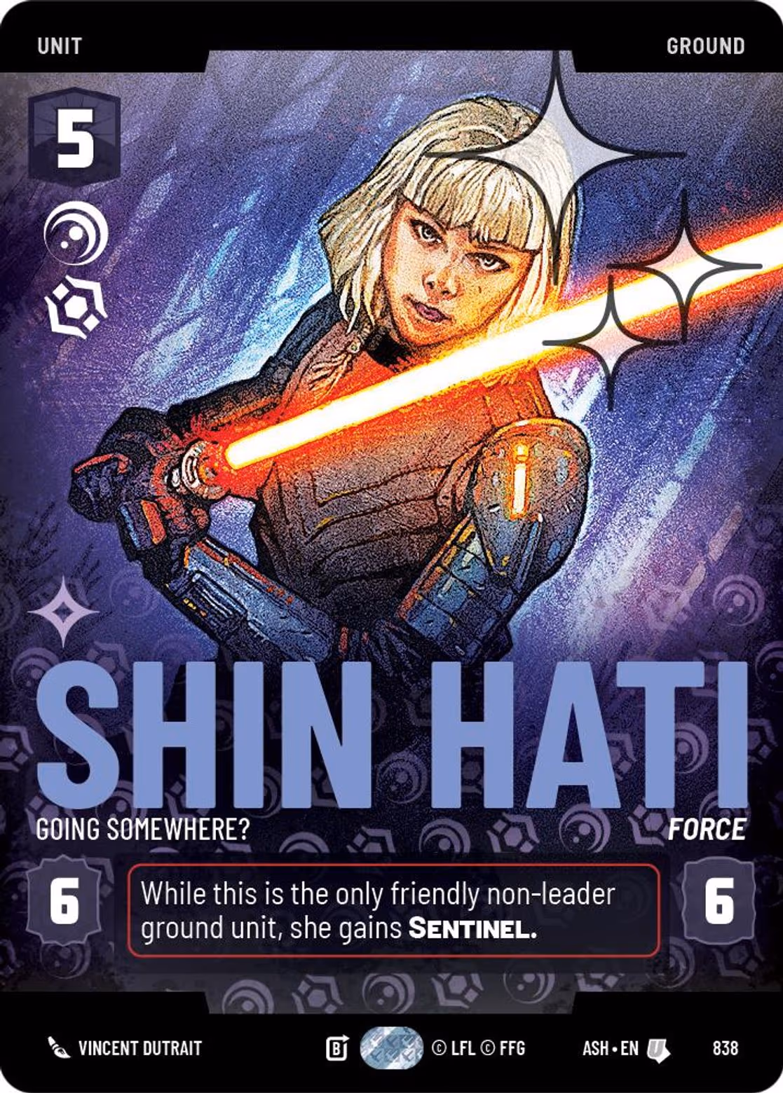 Shin Hati - Going Somewhere? ASH-838 Prestige Foil Star Wars Unlimited card