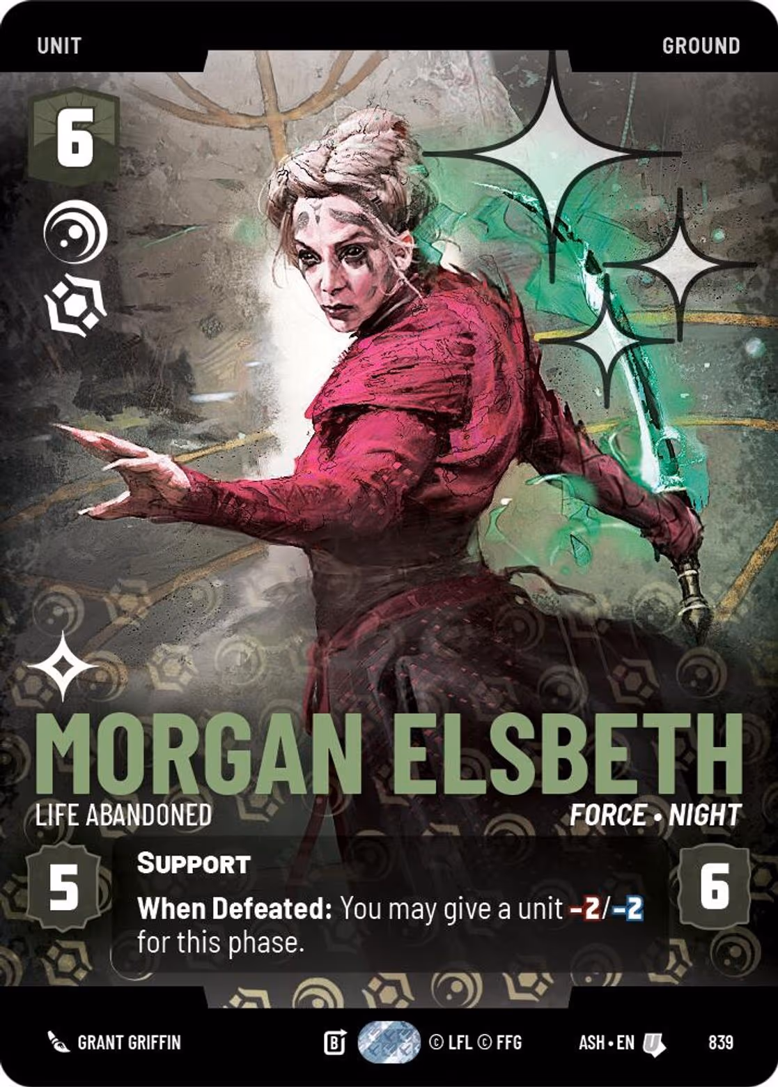 Morgan Elsbeth - Life Abandoned ASH-839 Prestige Foil Star Wars Unlimited card