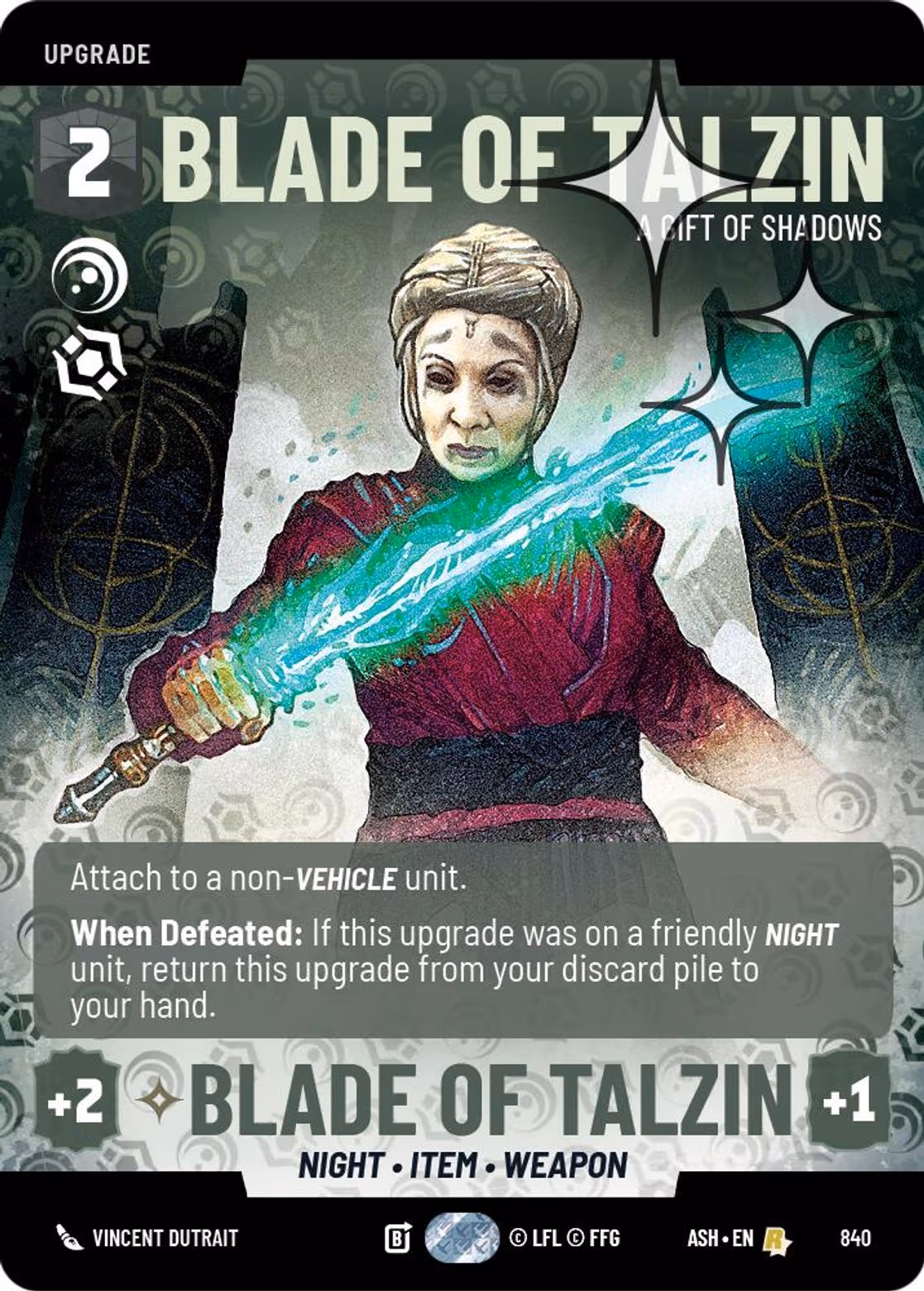 Blade of Talzin - A Gift of Shadows ASH-840 Prestige Foil Star Wars Unlimited card