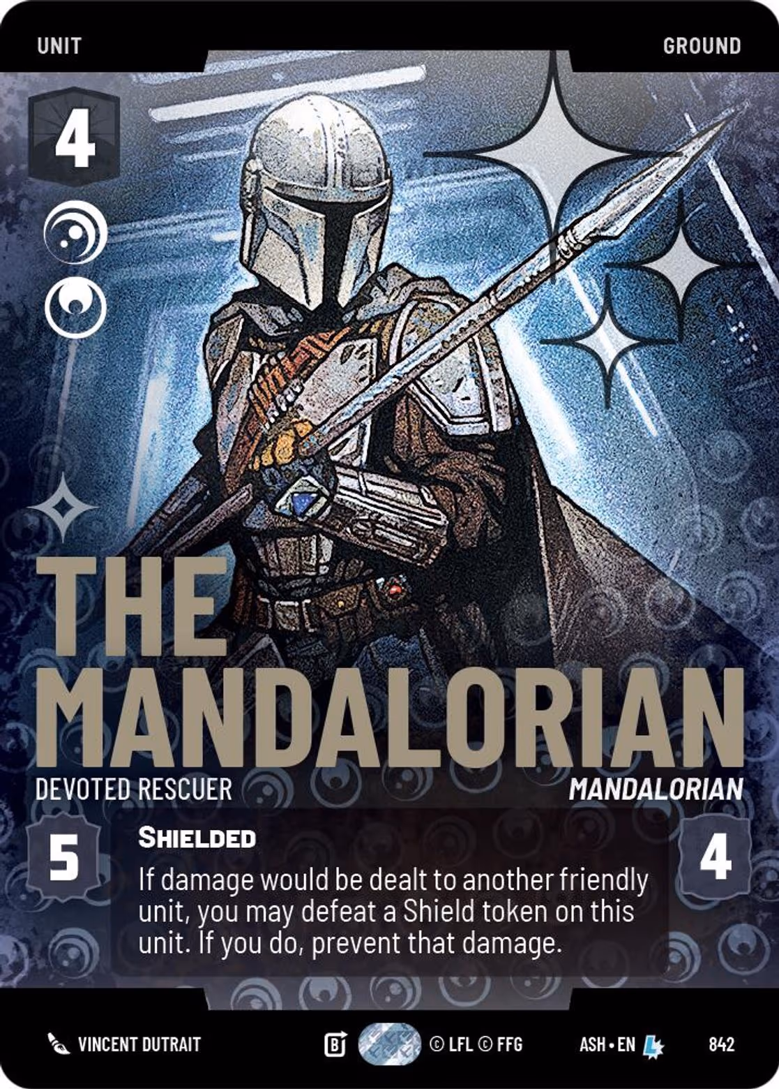 The Mandalorian - Devoted Rescuer ASH-842 Prestige Foil Star Wars Unlimited card
