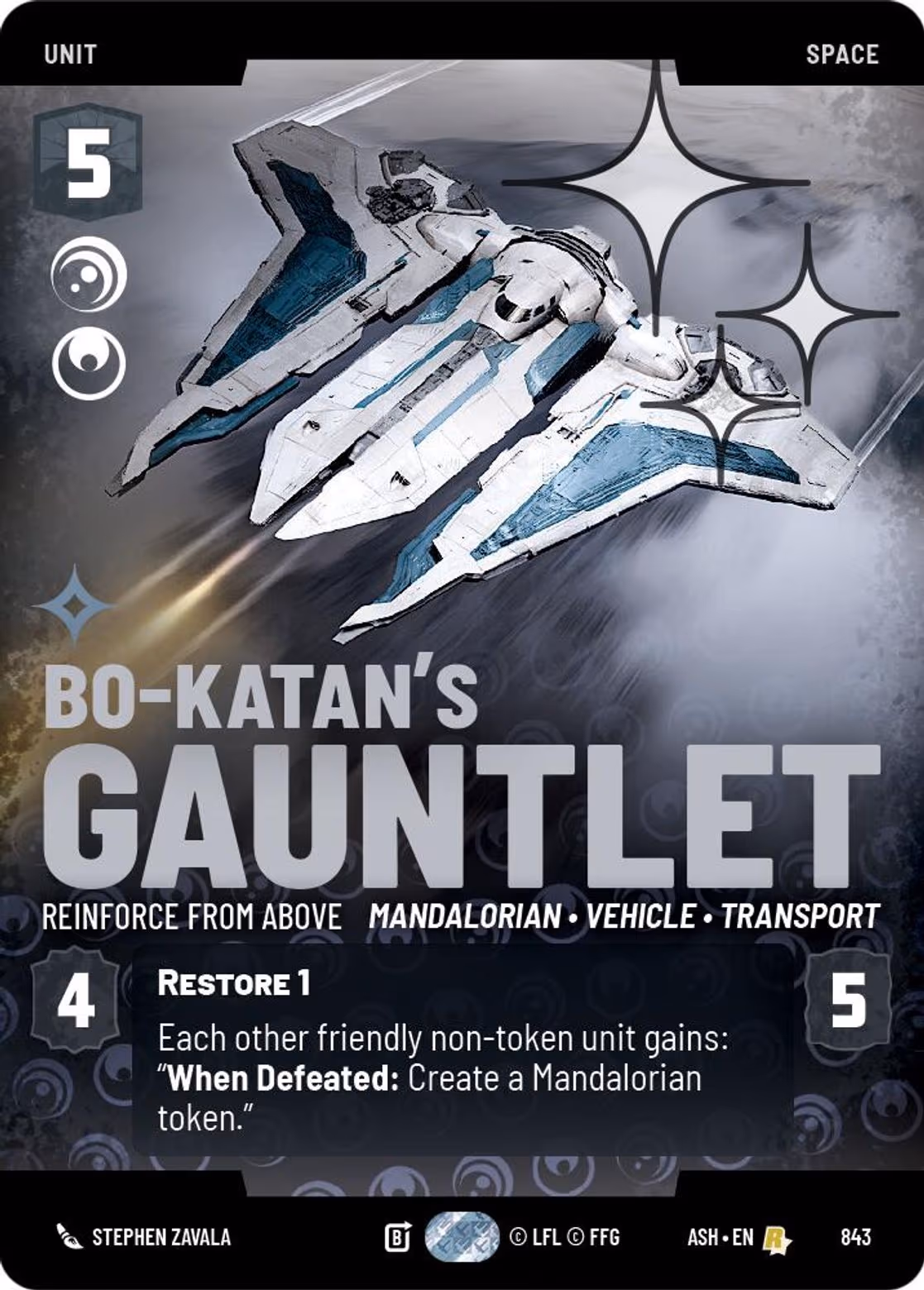 Bo-Katan's Gauntlet - Reinforce from Above ASH-843 Prestige Foil Star Wars Unlimited card