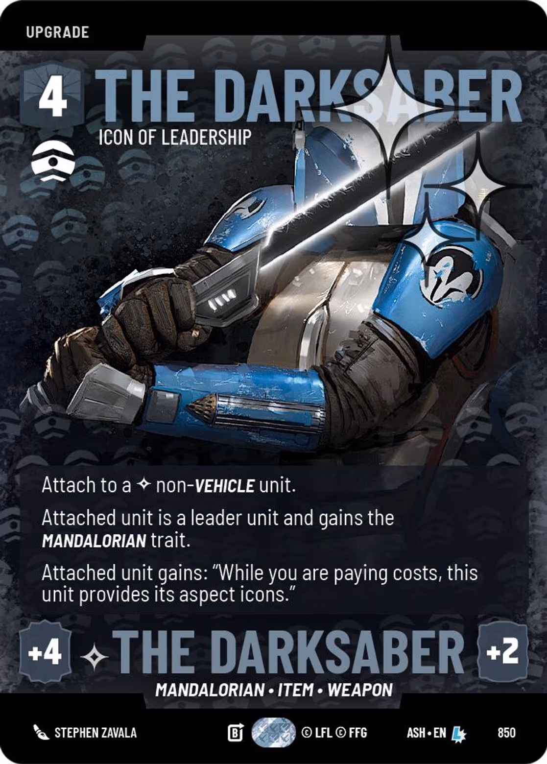 The Darksaber - Icon of Leadership ASH-850 Prestige Foil Star Wars Unlimited card