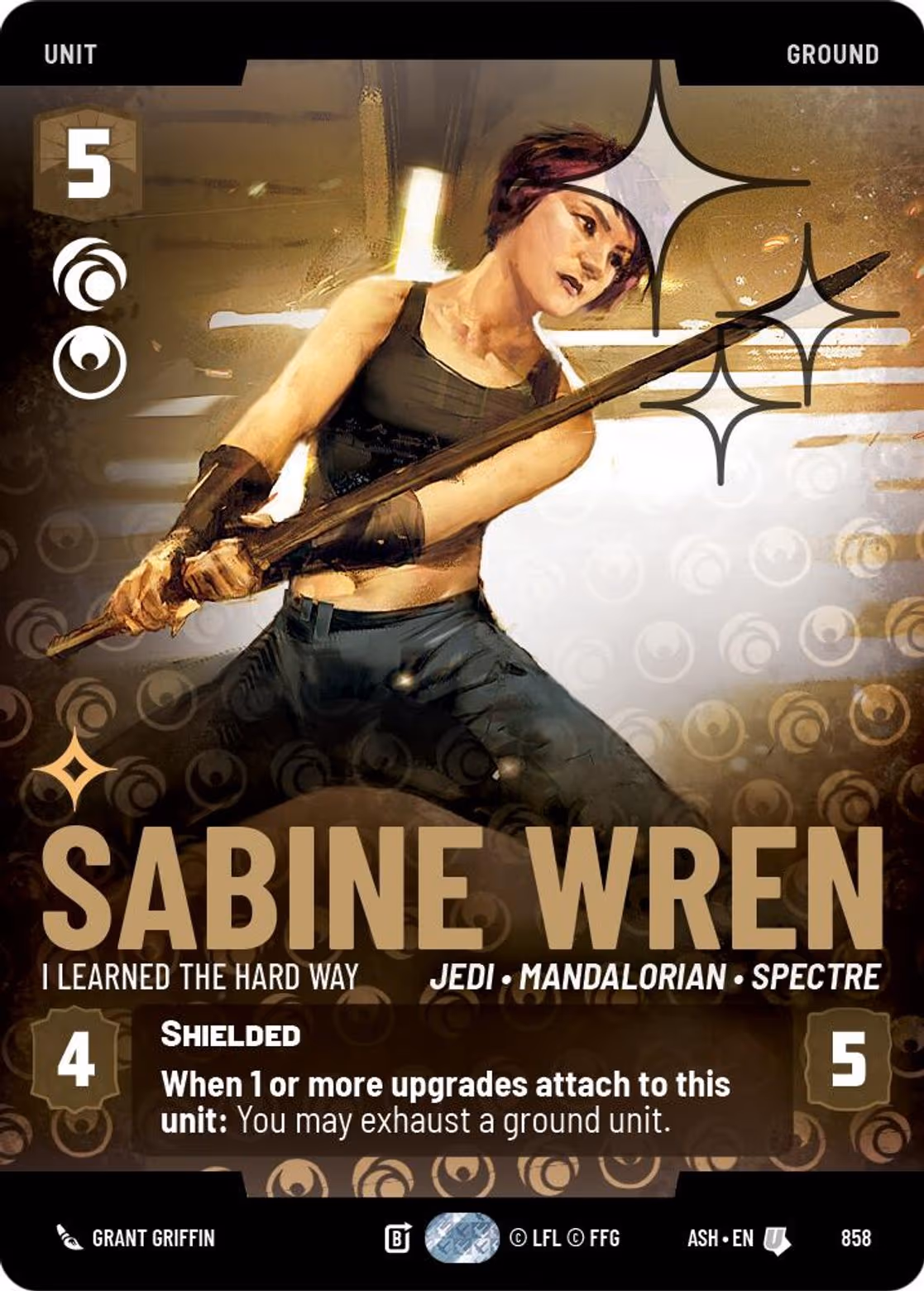 Sabine Wren - I Learned the Hard Way ASH-858 Prestige Foil Star Wars Unlimited card