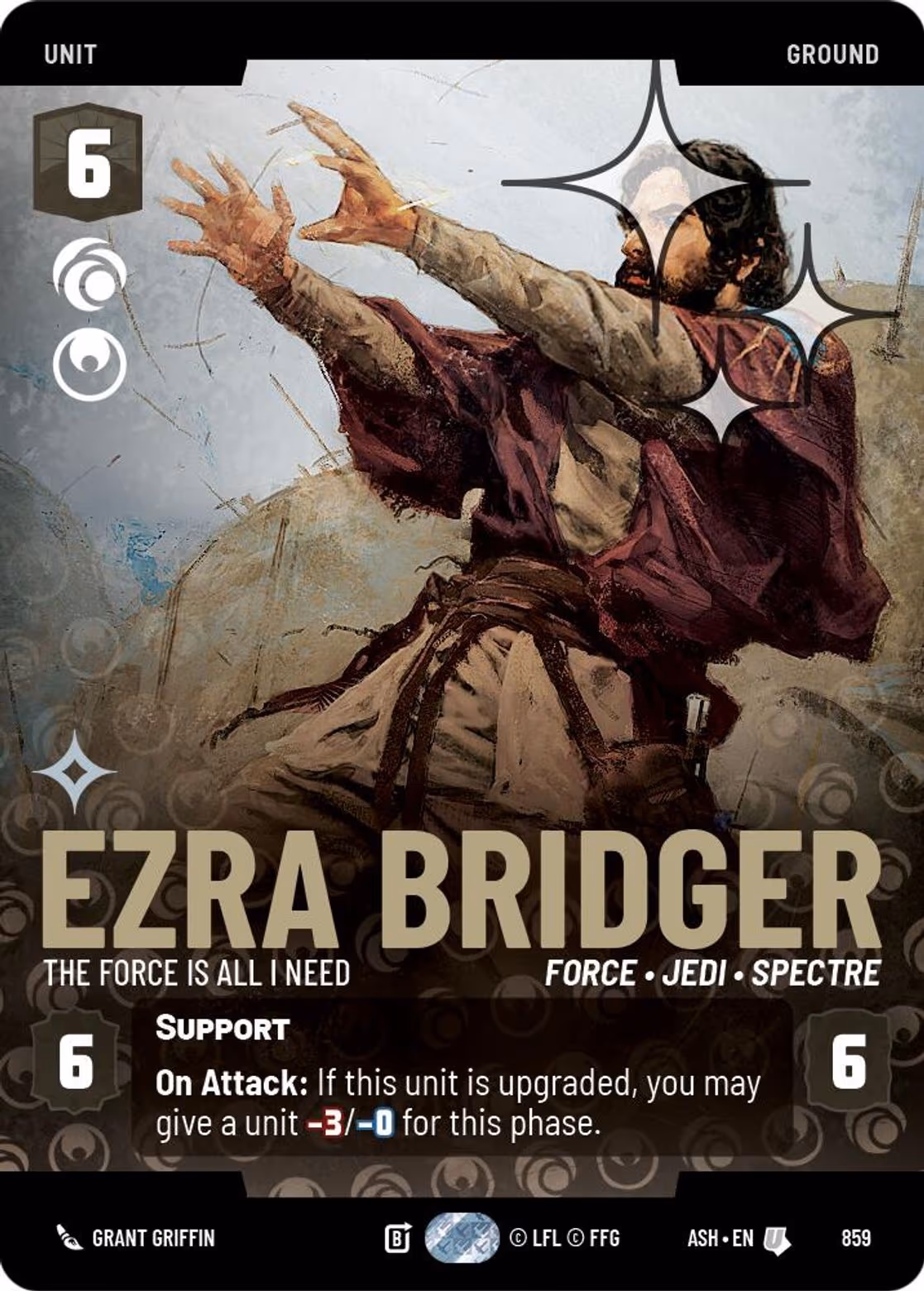 Ezra Bridger - The Force is All I Need ASH-859 Prestige Foil Star Wars Unlimited card