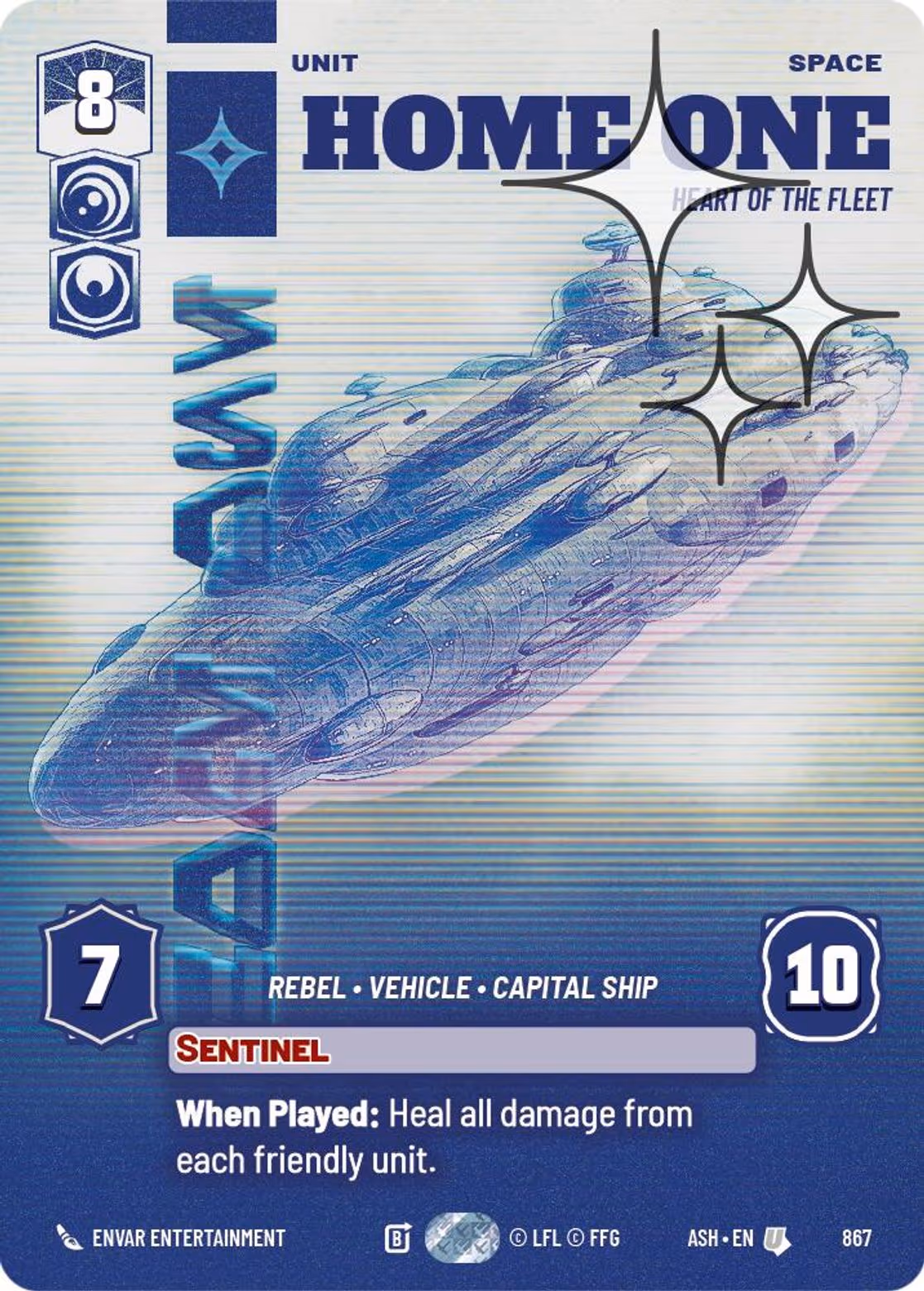 Home One - Heart of the Fleet ASH-867 Prestige Foil Star Wars Unlimited card