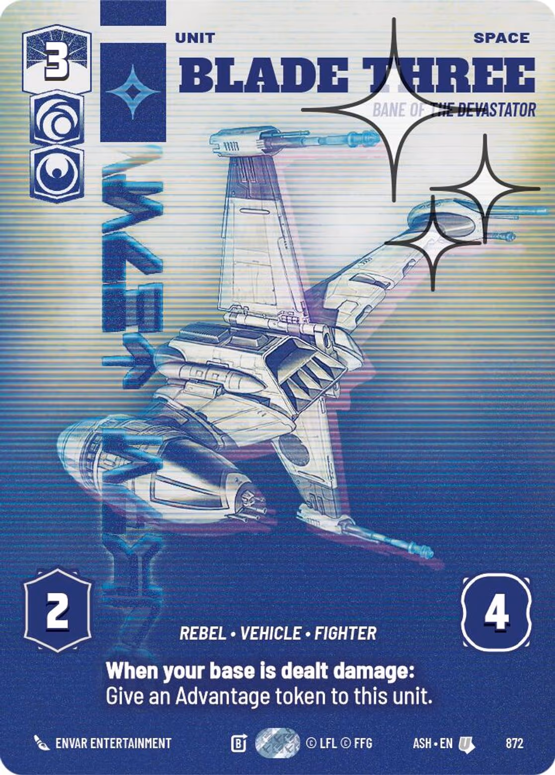 Blade Three - Bane of the Devastator ASH-872 Prestige Foil Star Wars Unlimited card