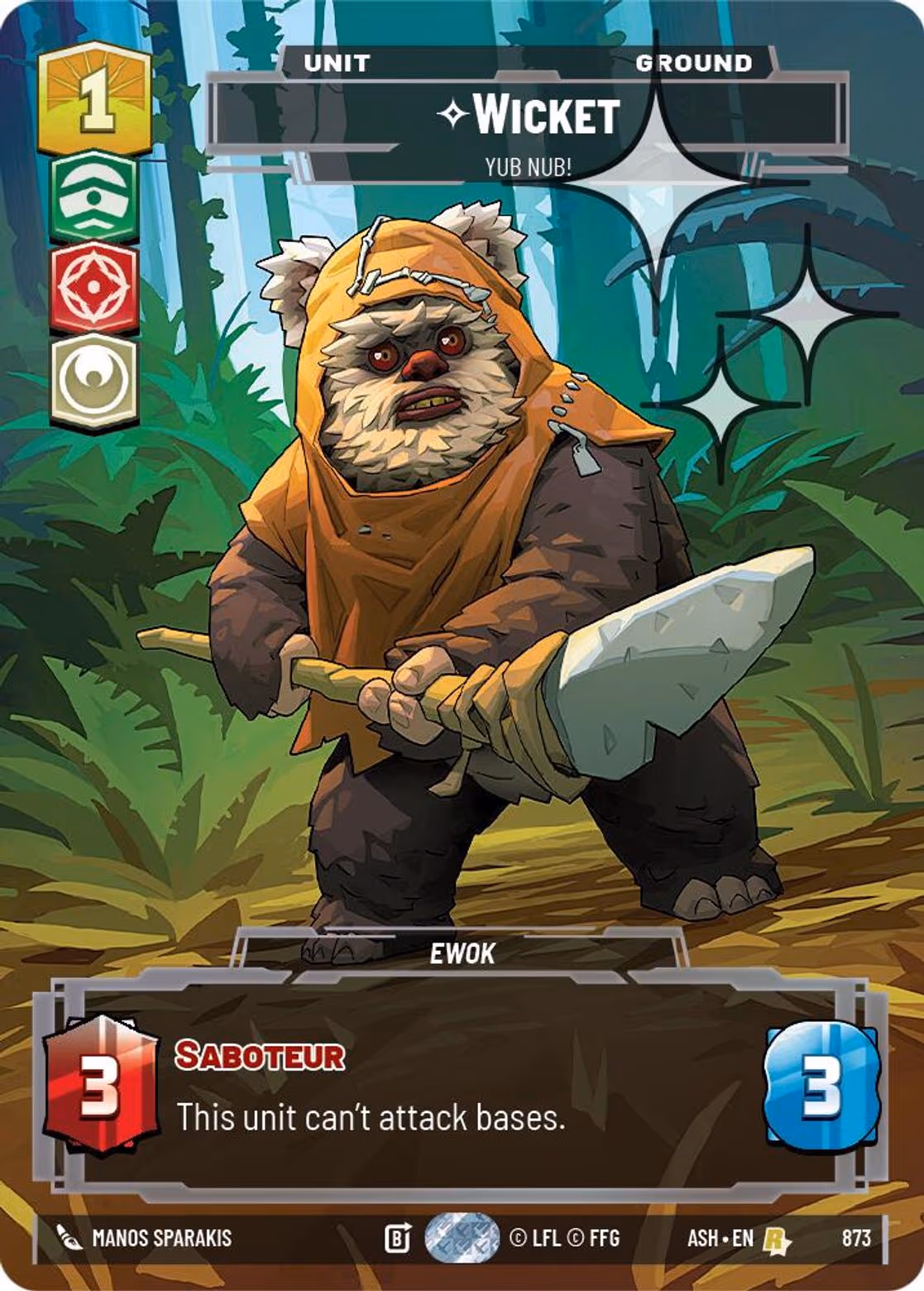 Wicket - Yub Nub! ASH-873 Prestige Foil Star Wars Unlimited card