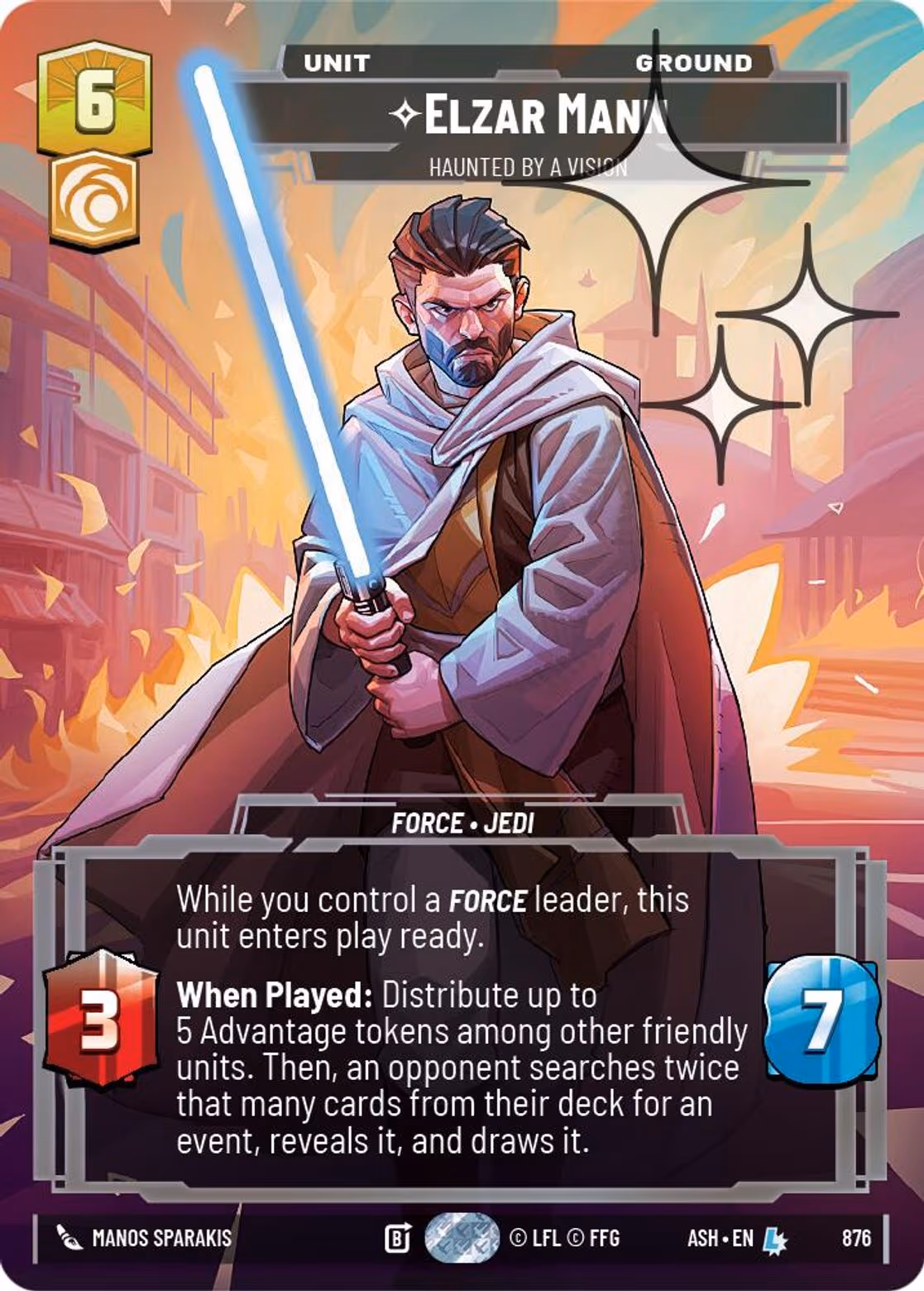 Elzar Mann - Haunted by a Vision ASH-876 Prestige Foil Star Wars Unlimited card