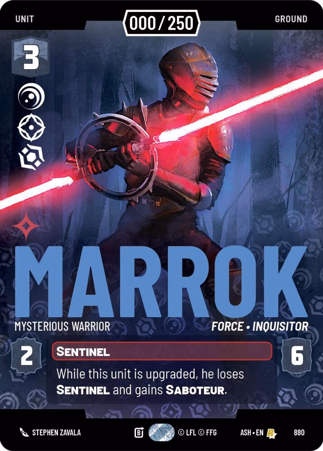 Marrok - Mysterious Warrior ASH-880 Prestige Serialized Star Wars Unlimited card