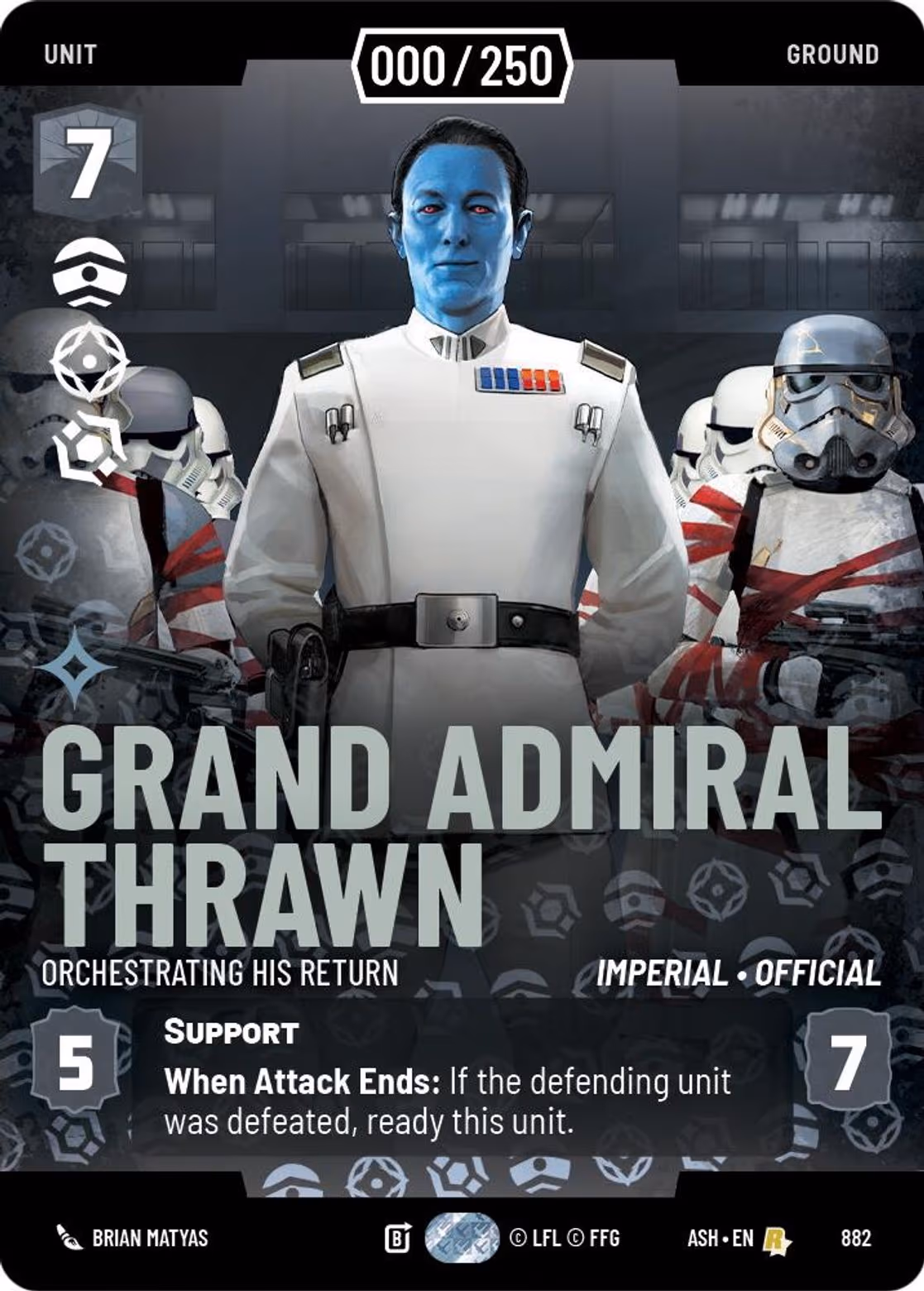 Grand Admiral Thrawn - Orchestrating His Return ASH-882 Prestige Serialized Star Wars Unlimited card