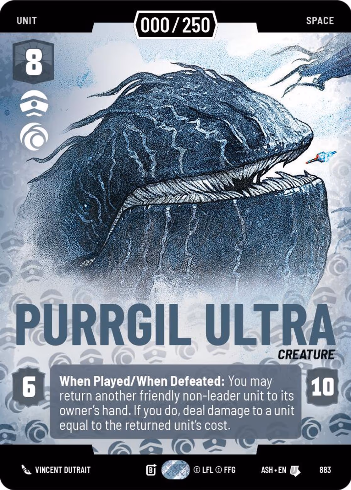 Purrgil Ultra ASH-883 Prestige Serialized Star Wars Unlimited card
