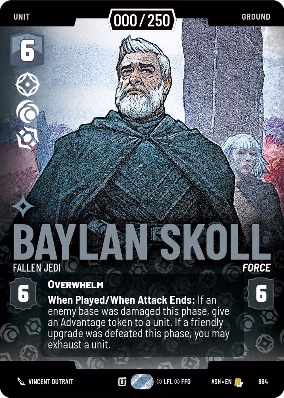 Baylan Skoll - Fallen Jedi ASH-884 Prestige Serialized Star Wars Unlimited card