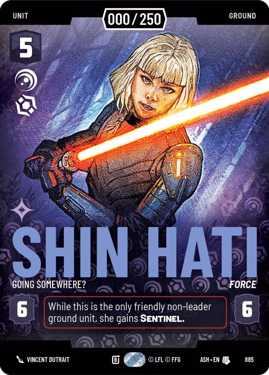 Shin Hati - Going Somewhere? ASH-885 Prestige Serialized Star Wars Unlimited card