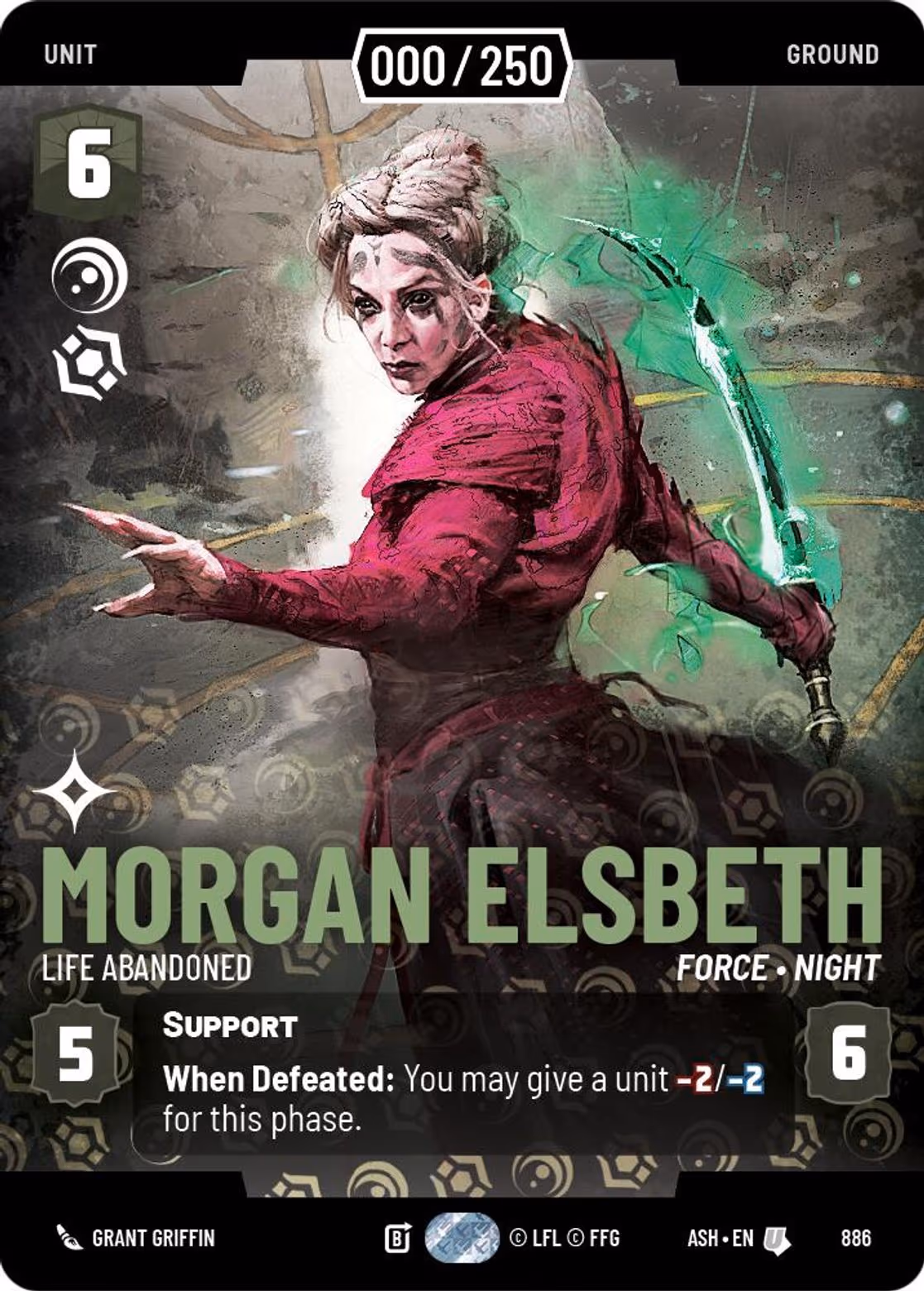 Morgan Elsbeth - Life Abandoned ASH-886 Prestige Serialized Star Wars Unlimited card