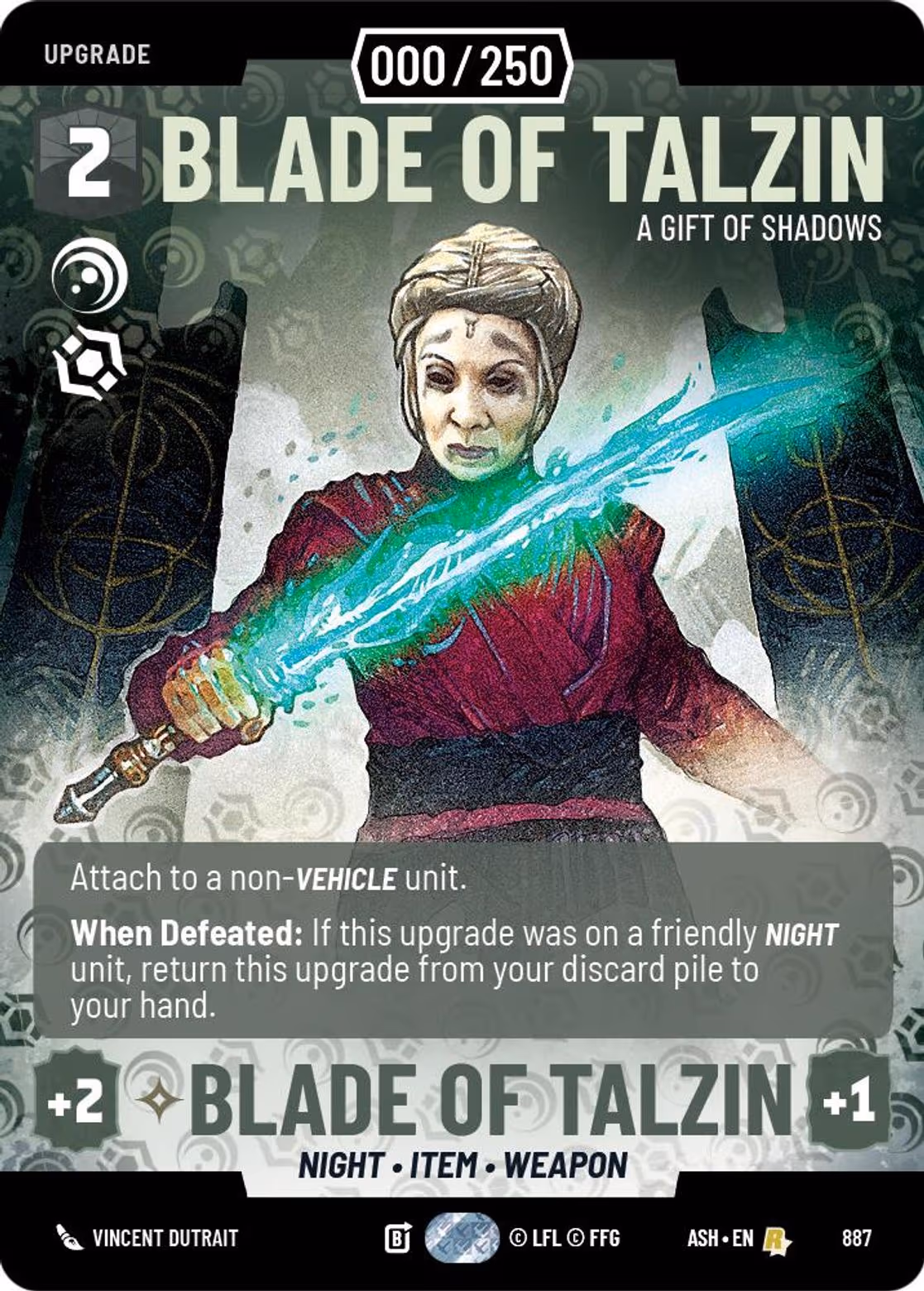 Blade of Talzin - A Gift of Shadows ASH-887 Prestige Serialized Star Wars Unlimited card