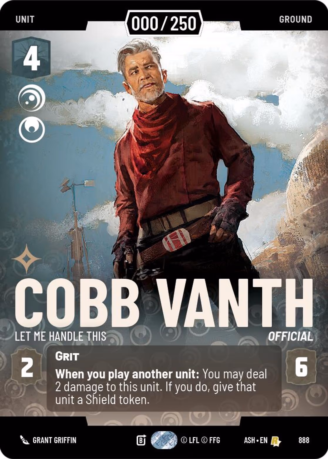 Cobb Vanth - Let Me Handle This ASH-888 Prestige Serialized Star Wars Unlimited card