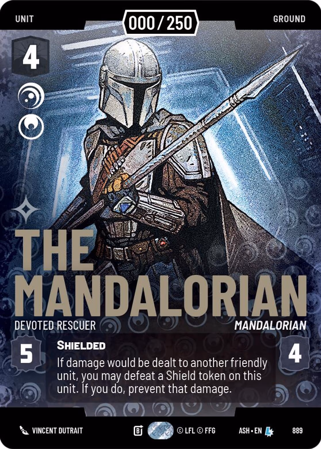 The Mandalorian - Devoted Rescuer ASH-889 Prestige Serialized Star Wars Unlimited card