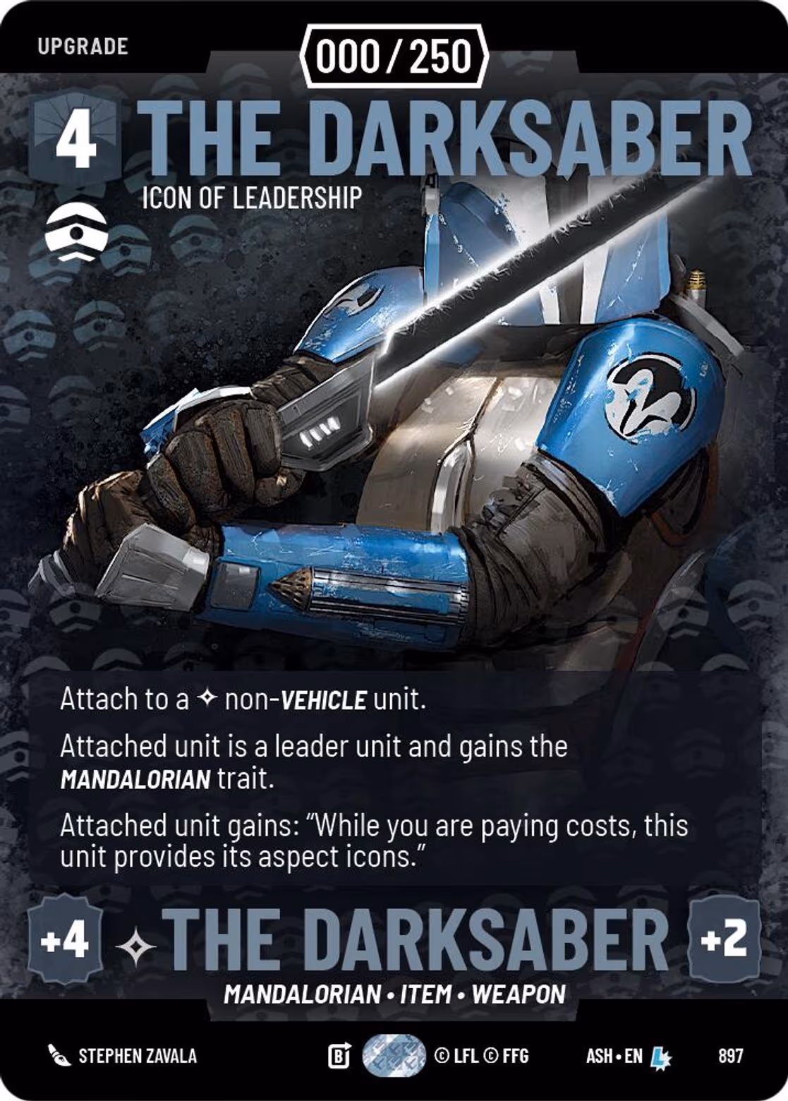 The Darksaber - Icon of Leadership ASH-897 Prestige Serialized Star Wars Unlimited card