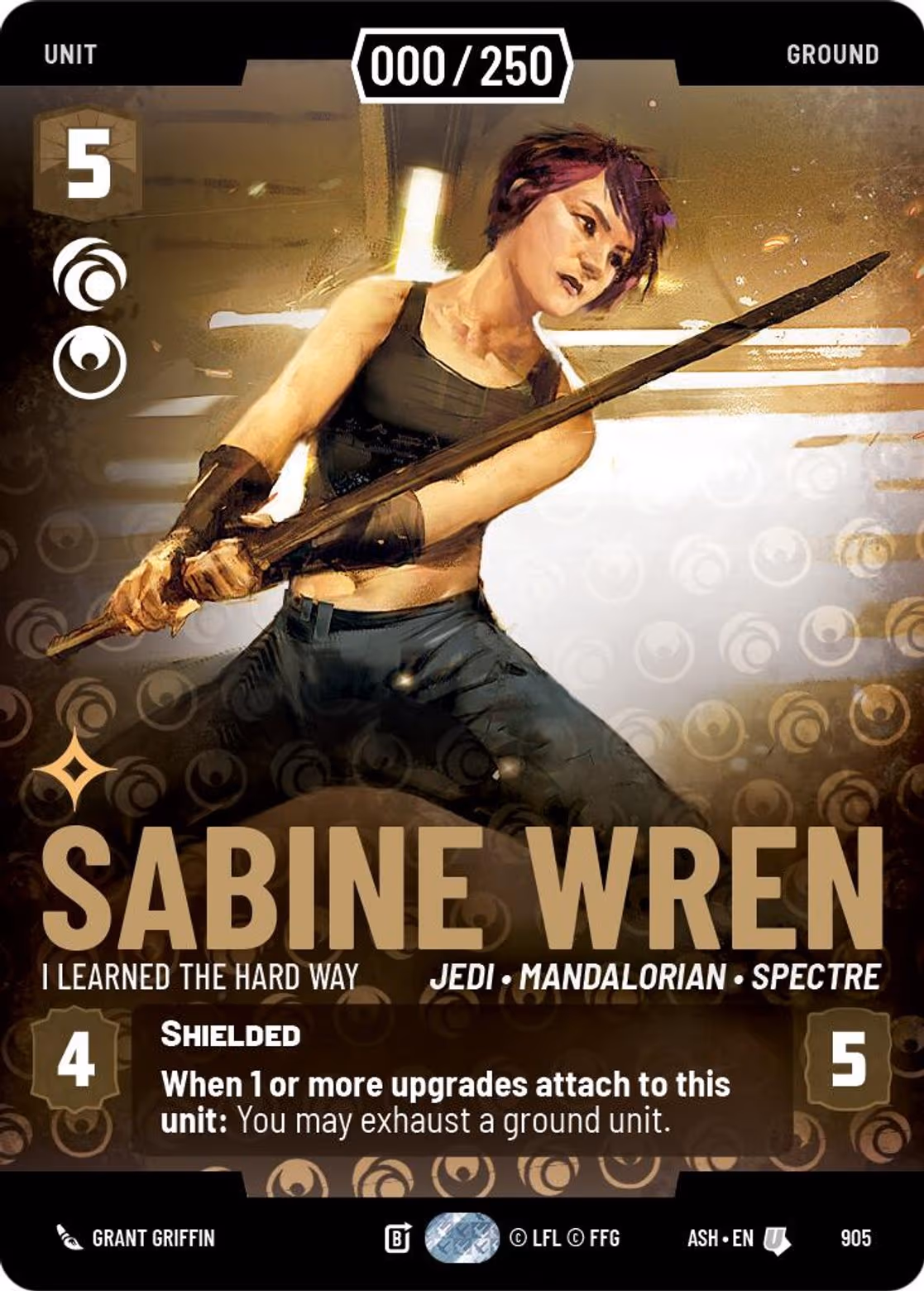 Sabine Wren - I Learned the Hard Way ASH-905 Prestige Serialized Star Wars Unlimited card