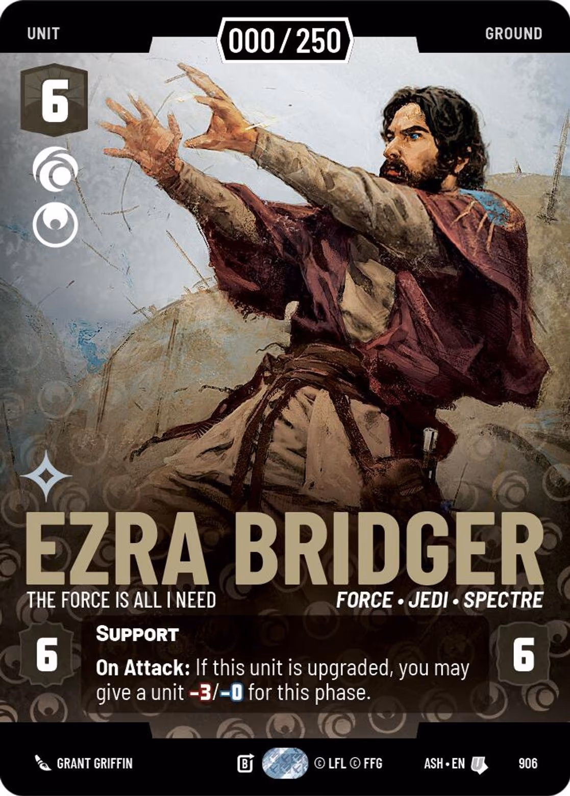 Ezra Bridger - The Force is All I Need ASH-906 Prestige Serialized Star Wars Unlimited card