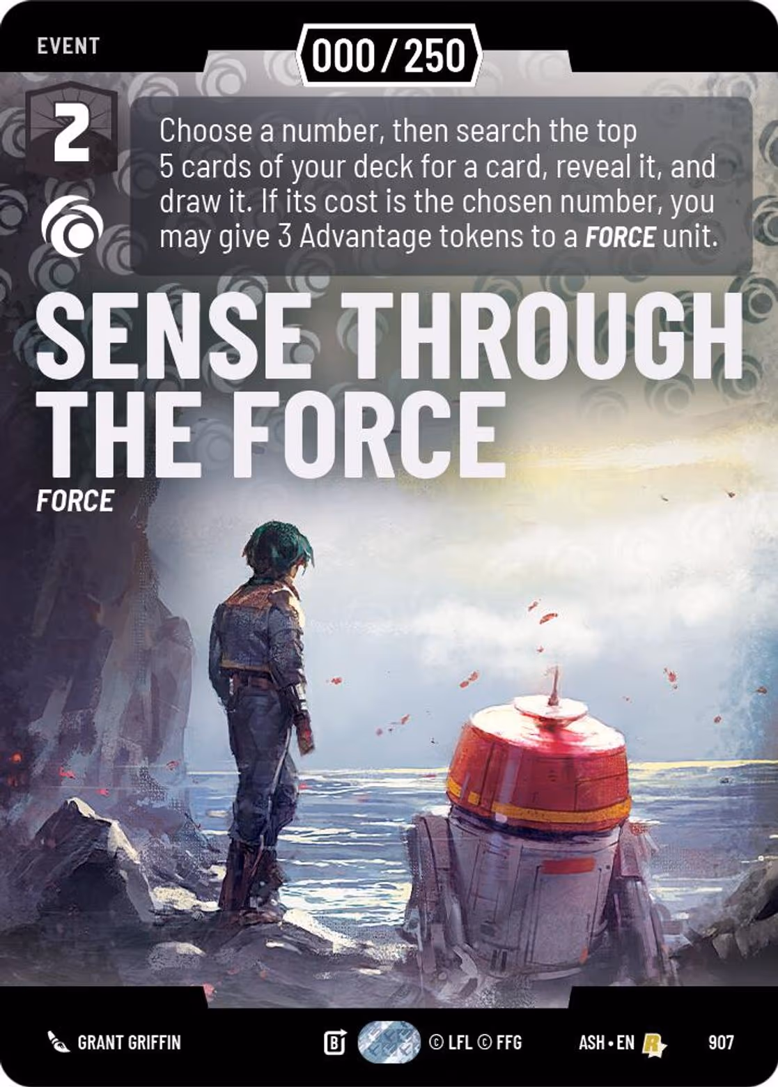 Sense Through the Force ASH-907 Prestige Serialized Star Wars Unlimited card