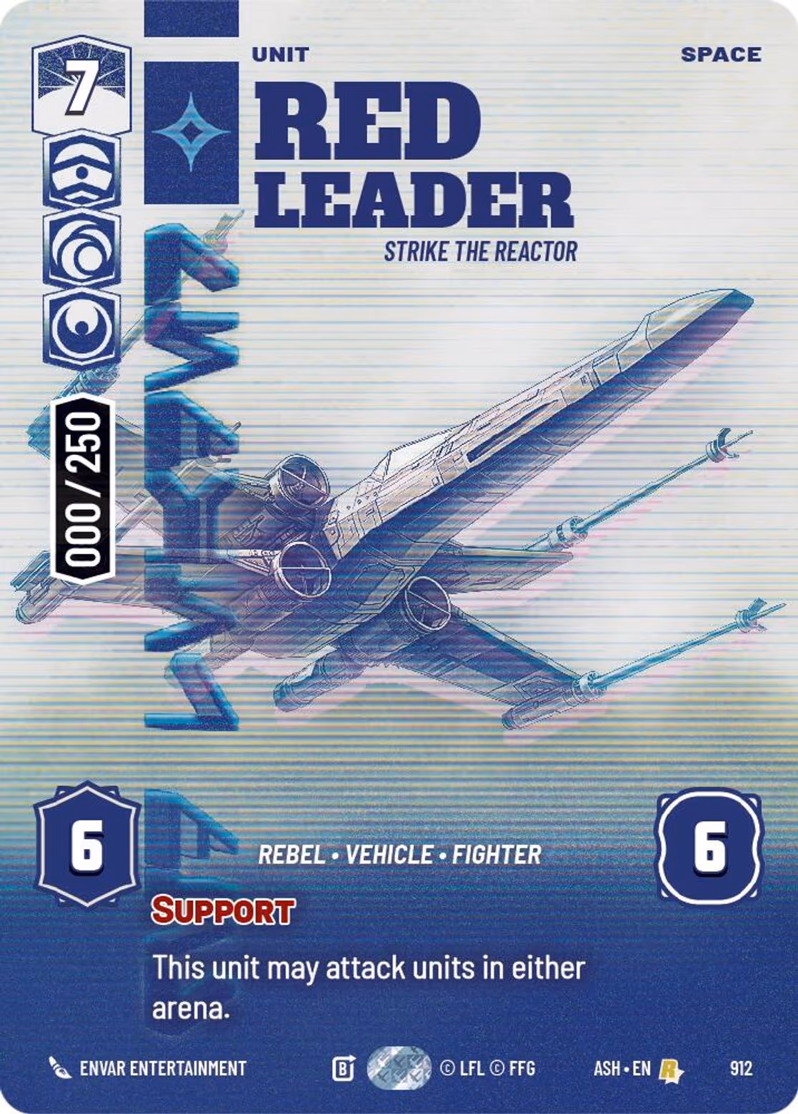 Red Leader - Strike the Reactor ASH-912 Prestige Serialized Star Wars Unlimited card