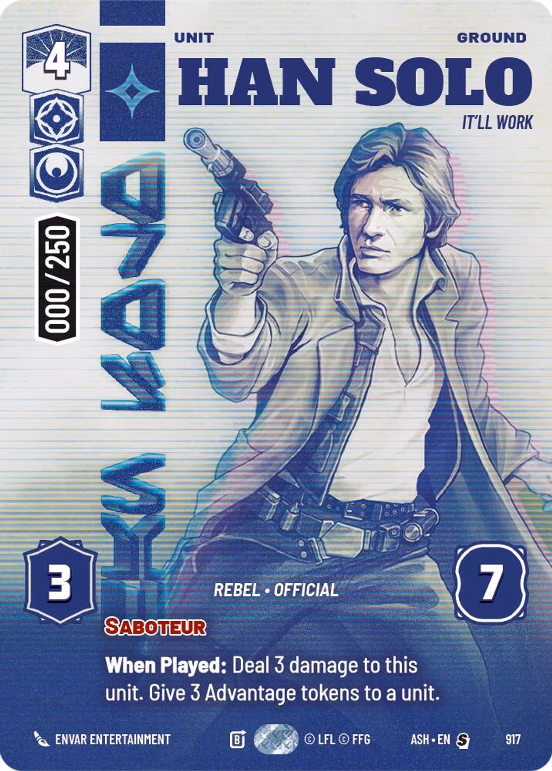 Han Solo - It'll Work ASH-917 Prestige Serialized Star Wars Unlimited card