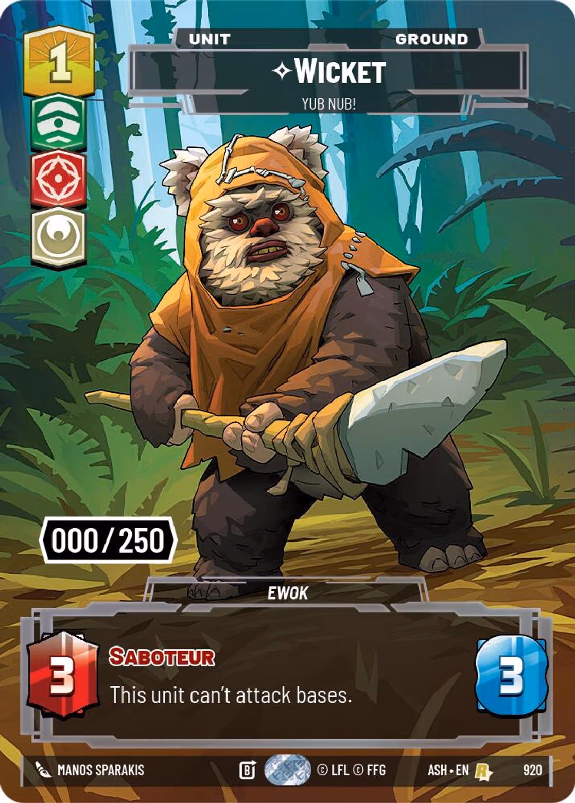 Wicket - Yub Nub! ASH-920 Prestige Serialized Star Wars Unlimited card