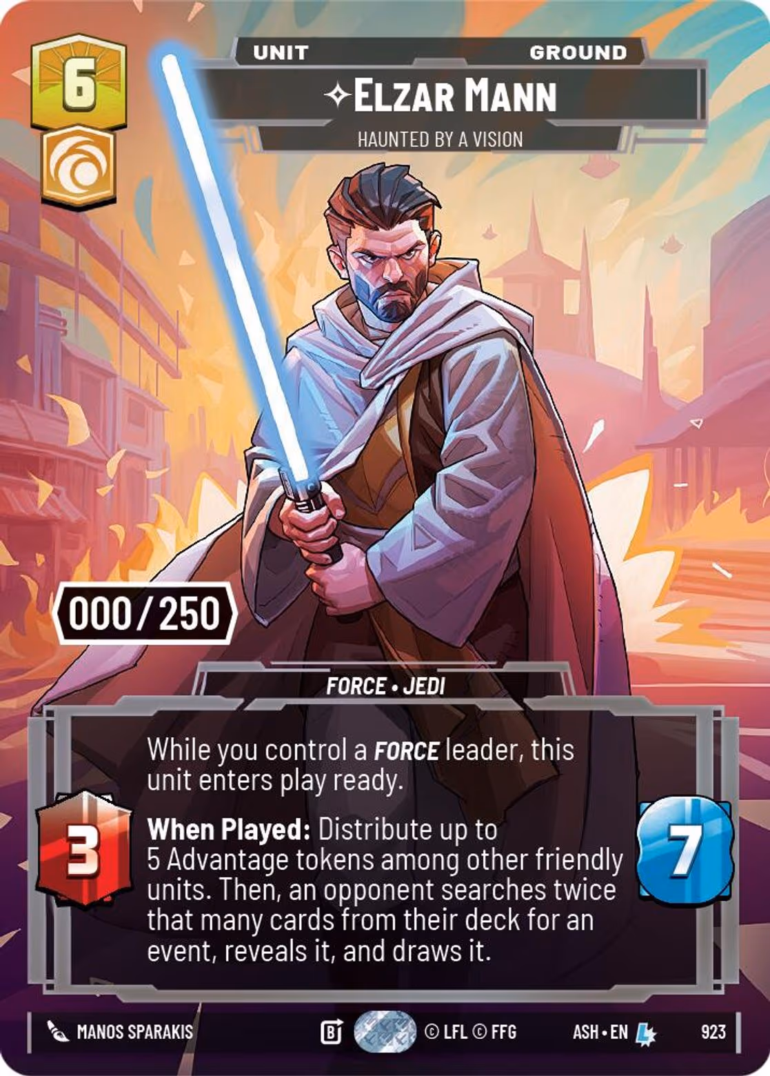 Elzar Mann - Haunted by a Vision ASH-923 Prestige Serialized Star Wars Unlimited card