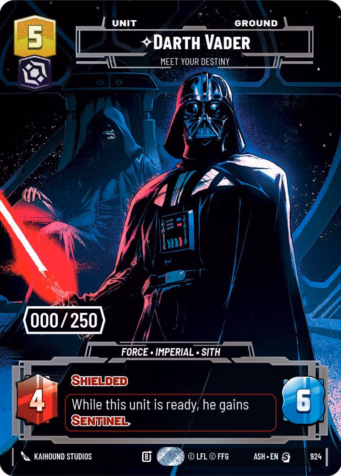 Darth Vader - Meet Your Destiny ASH-924 Prestige Serialized Star Wars Unlimited card