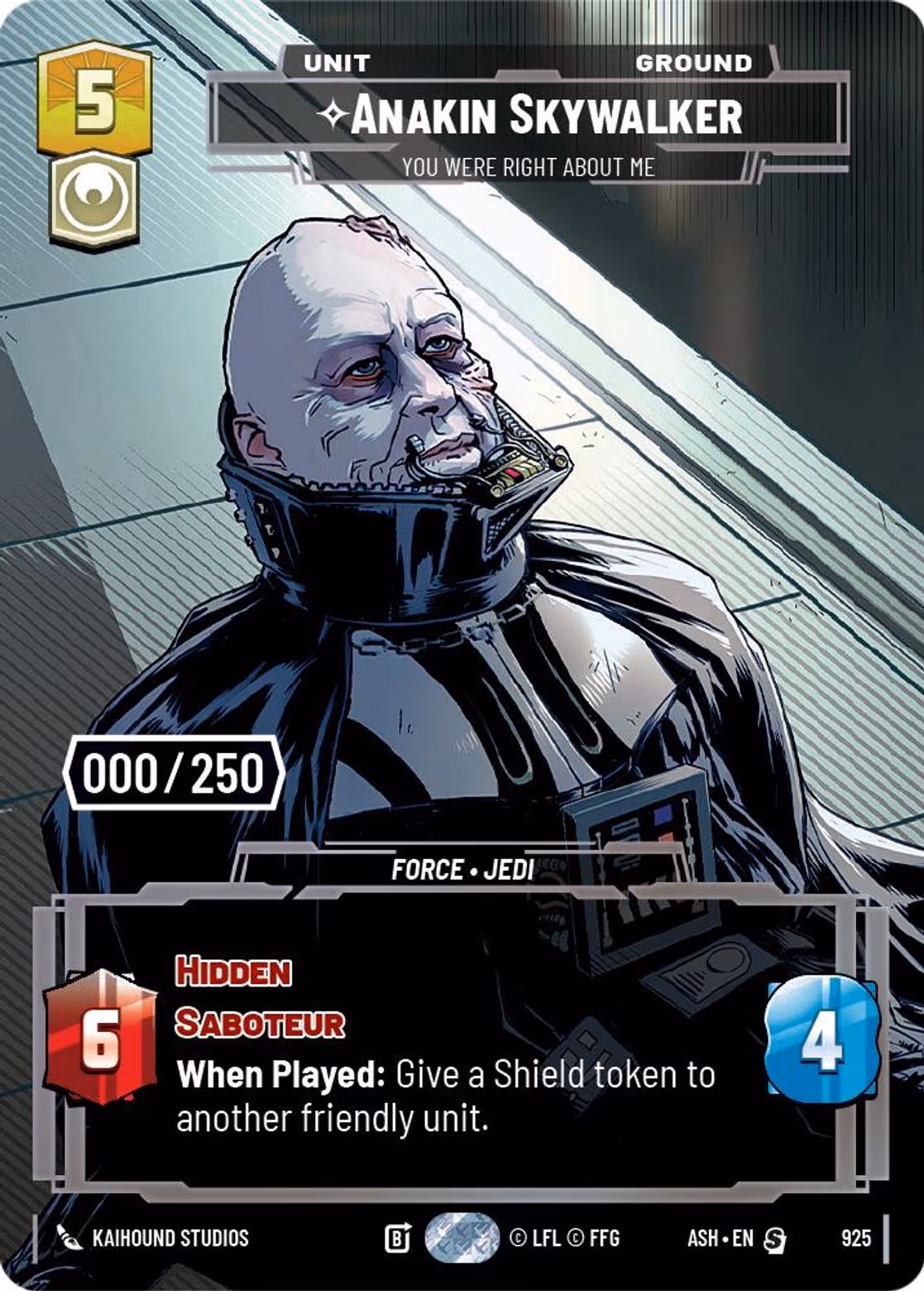 Anakin Skywalker - You Were Right About Me ASH-925 Prestige Serialized Star Wars Unlimited card
