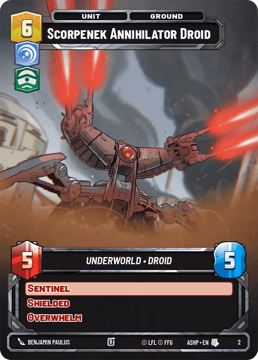 Scorpenek Annihilator Droid ASHOP-002 Star Wars Unlimited card