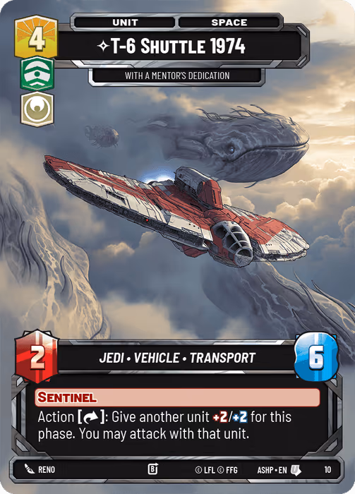 T-6 Shuttle 1974 - With a Mentor's Dedication ASHOP-010 Star Wars Unlimited card