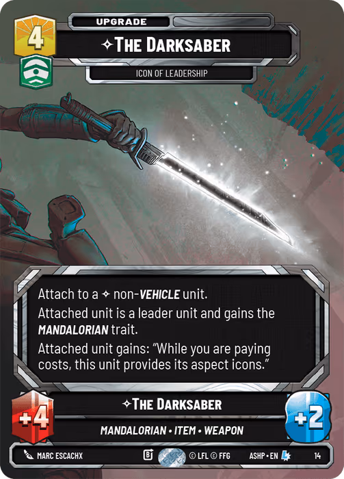 The Darksaber - Icon of Leadership ASHOP-014 Star Wars Unlimited card